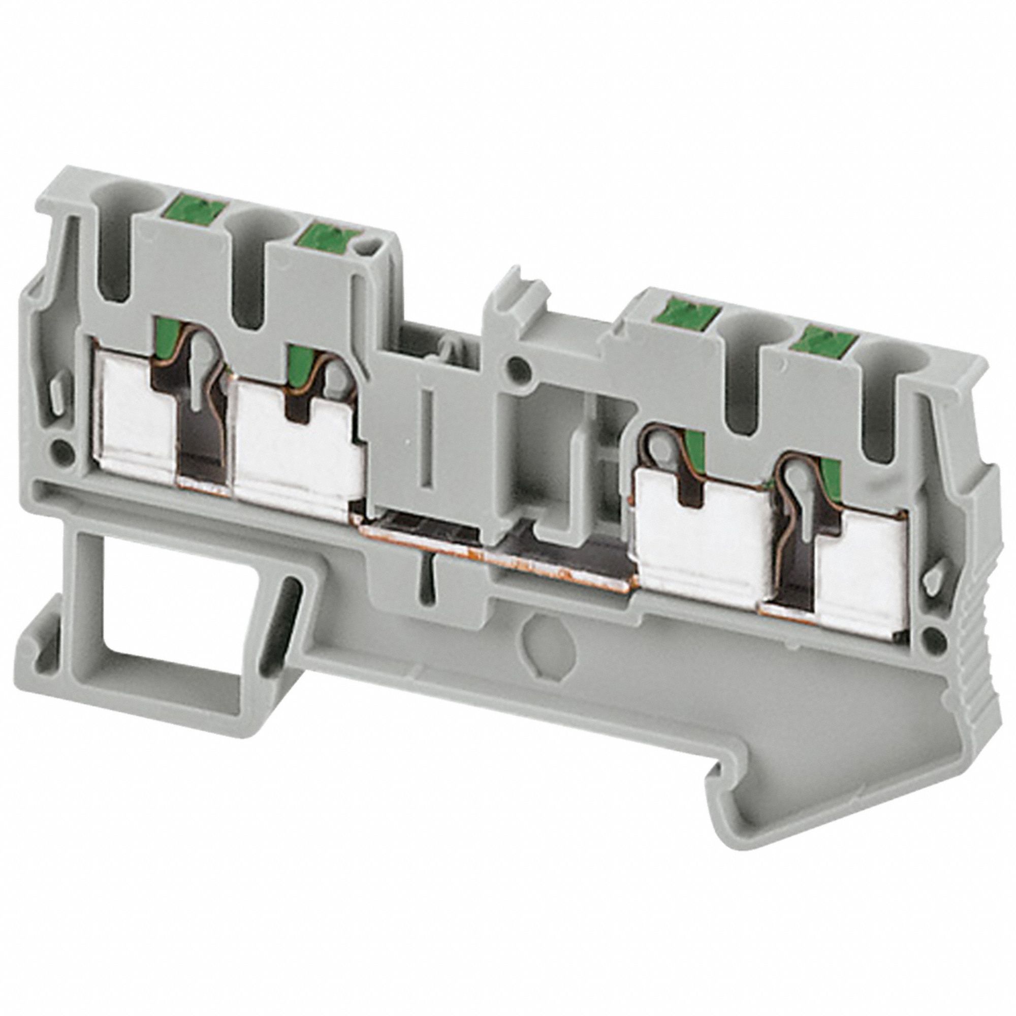 Terminal Block: DIN Rail Mounting Type, Push-In Wire Termination, 20 A