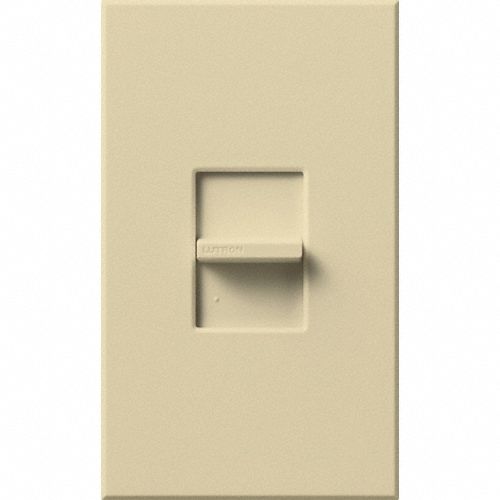 Lighting Dimmer: Halogen/Incandescent, 1-Pole, 120V AC, 600W (Halogen, Incandescent), Ivory