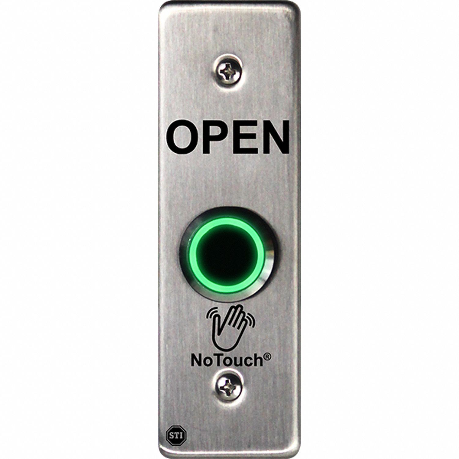 Wave-to-Open Touch Plate: 4 13/16 in Ht, 1 5/8 in Dp, 1 1/2 in Wd, Gray