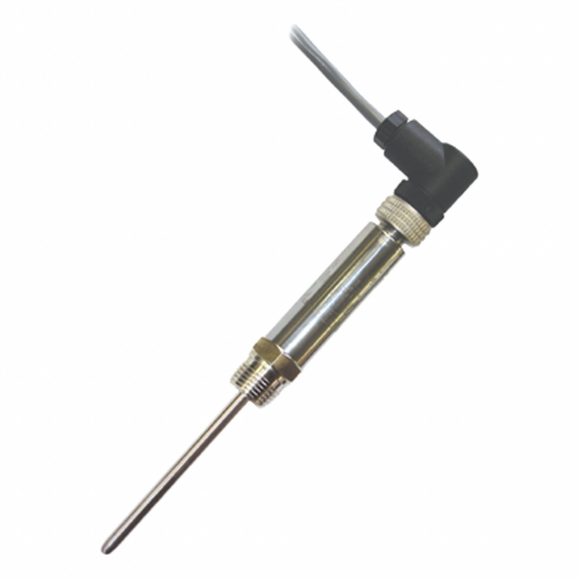 TEL-TRU Digital Thermometer: -58°F to 122°F, +/- 0.06% Accuracy, 4 in Probe Lg - Threaded RTDs with Signal Converter