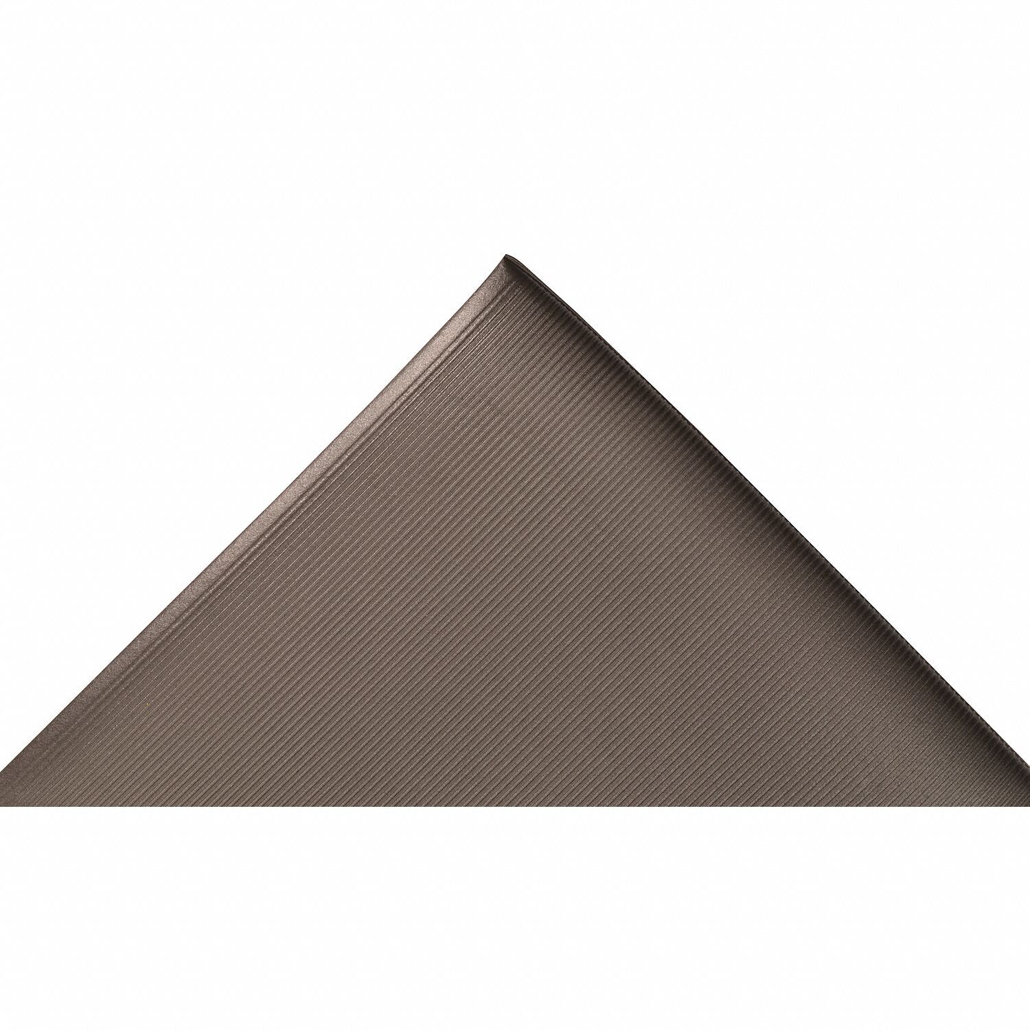 ANTIFATIGUE MAT, PVC, 4X60 FT, ½ IN THICK, BLACK, LENGTHWISE CORRUGATED RIB, BEVELED