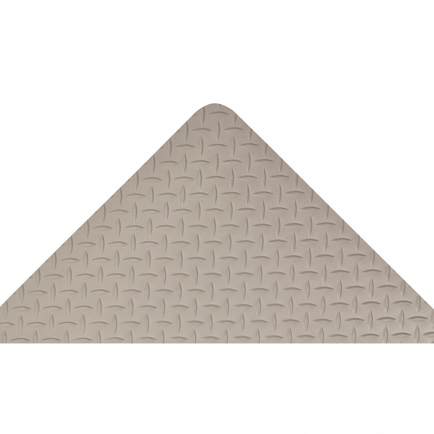 ANTIFATIGUE WORKSTATION MAT, PVC, 4 X 75 FT, 9/16 IN THICK, GREY, DIAMOND PLATE