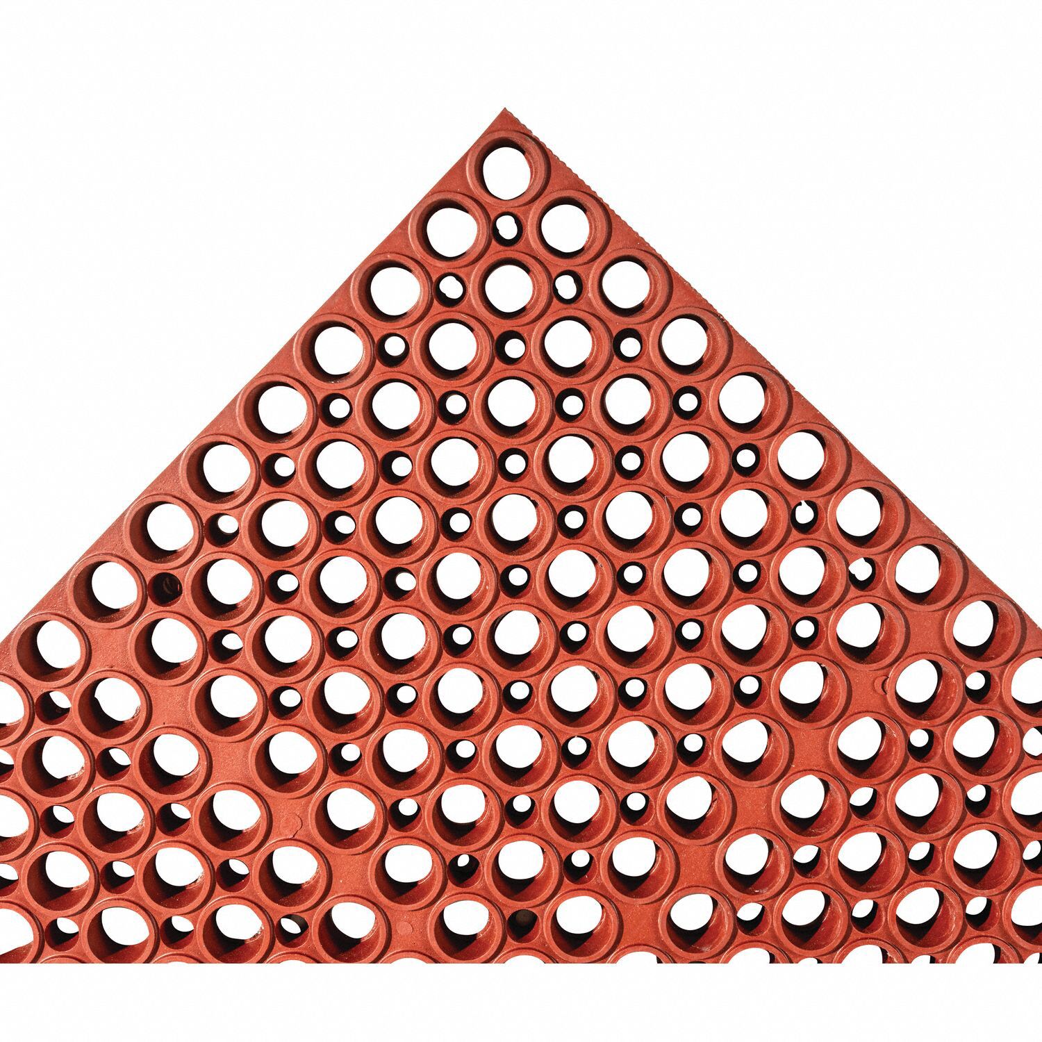 SAN-EZE II ANTIFATIGUE MAT, RUBBER BACKING, 19½ X 39 IN, ⅞ IN THICK, RED, ANTIMICROBIAL
