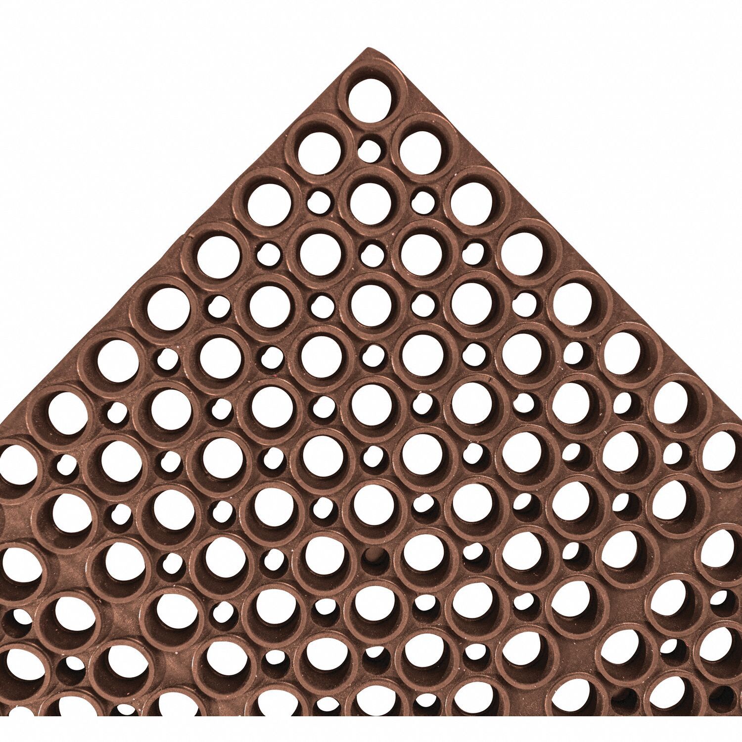 DRAINAGE ANTIFATIGUE MAT, RUBBER BACKING, 29¼X39 IN, ⅞ IN THICK, BROWN, ANTIMICROBIAL