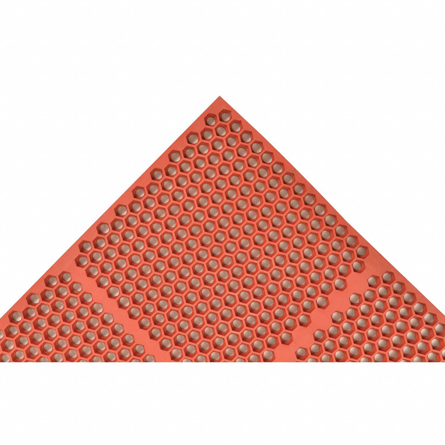 TAPIS ANTIFATIGUE, ANTIMICROBIEN, ROUGE, ÉPAISSEUR ½ PO, NBR, 3 X 2 PI, RECTANGLE NID D'ABEILLE, NON ANTIDÉRAPANTE