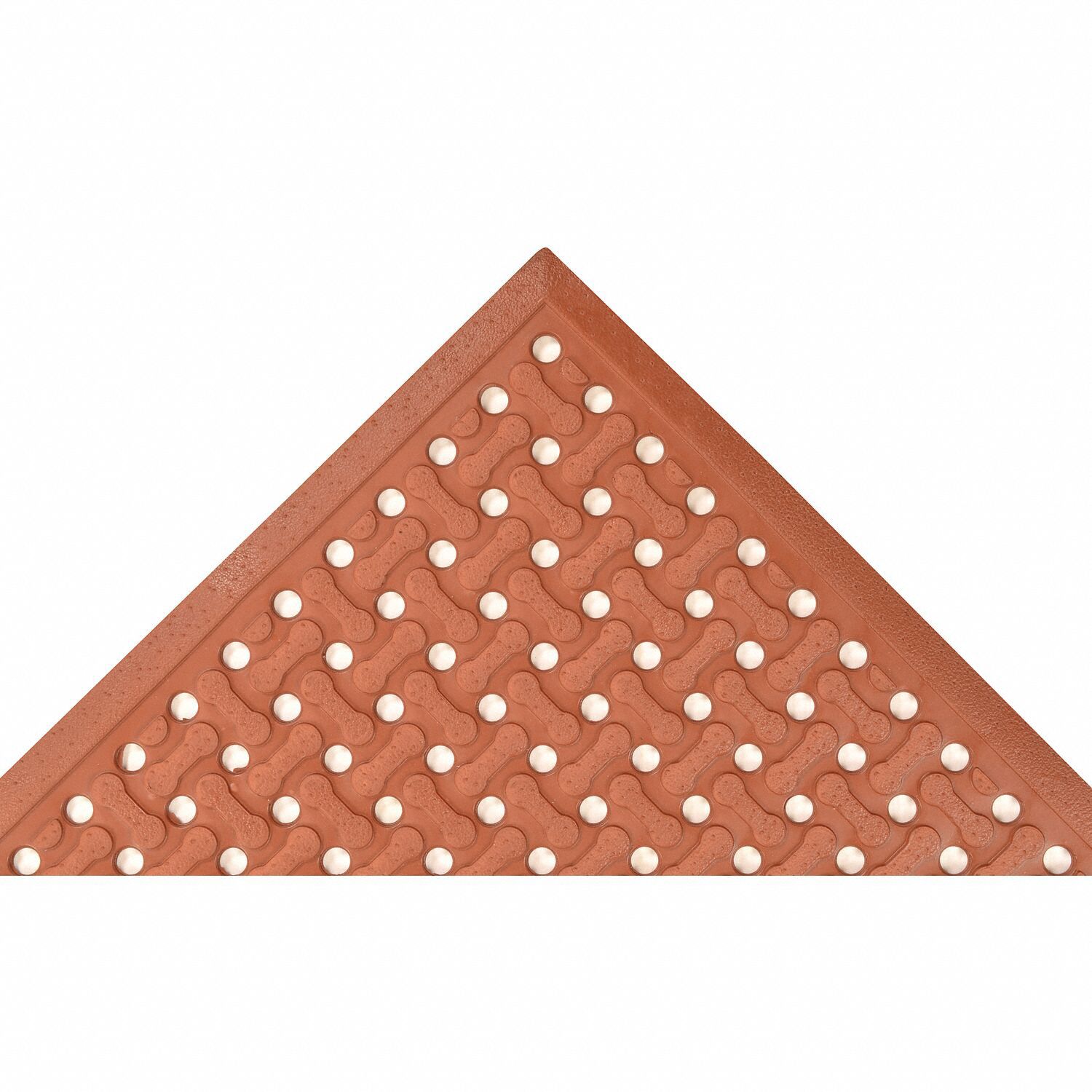 DRAINAGE ANTIFATIGUE MAT, NITRILE RUBBER BACKING, 4X6 FT, ⅝ IN THICK, RED, BEVELED