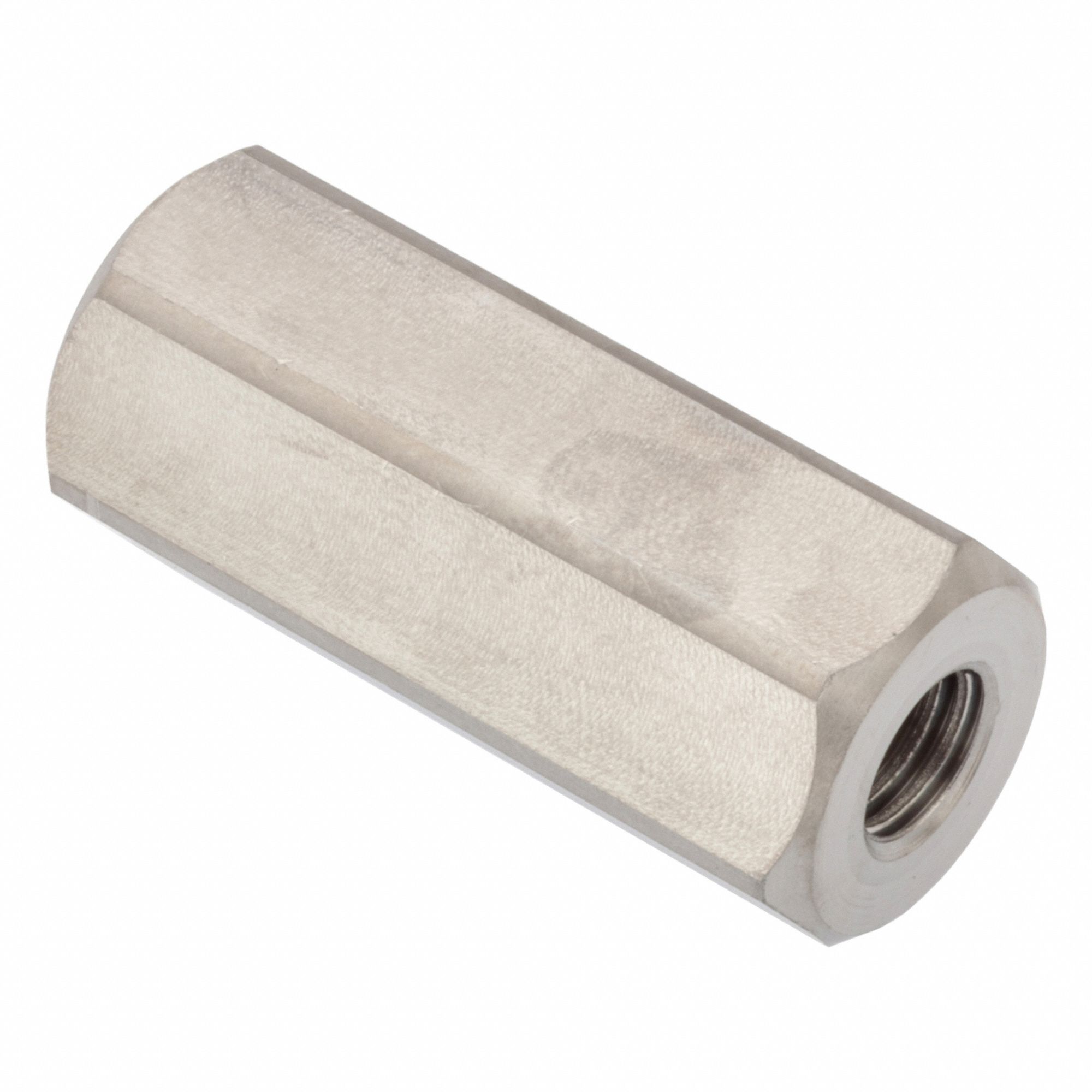 Hex Adapter: Female x Female, Metric to Metric, 6061, Aluminum, Plain, M6x0.75 Thread Sz A, Hex, 6H