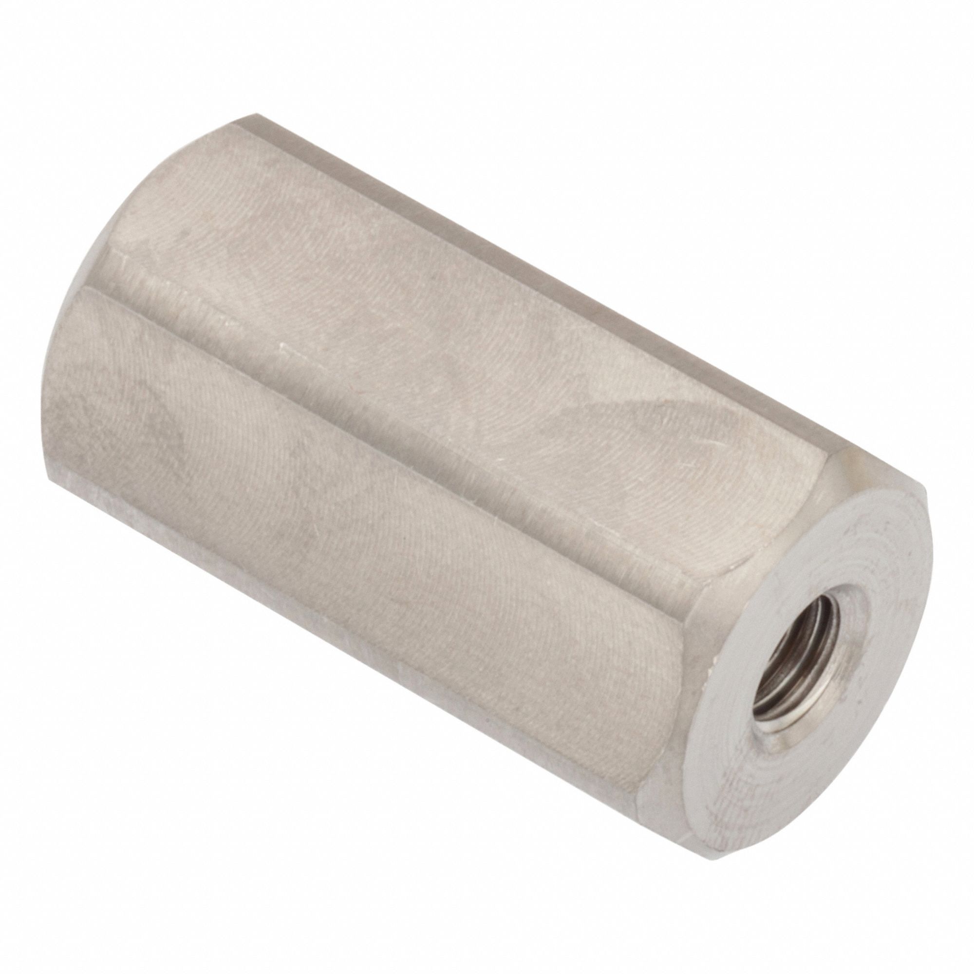 Hex Adapter: Female x Female, Metric to Metric, 6061, Aluminum, Plain, M6x0.75 Thread Sz A, Hex, 6H