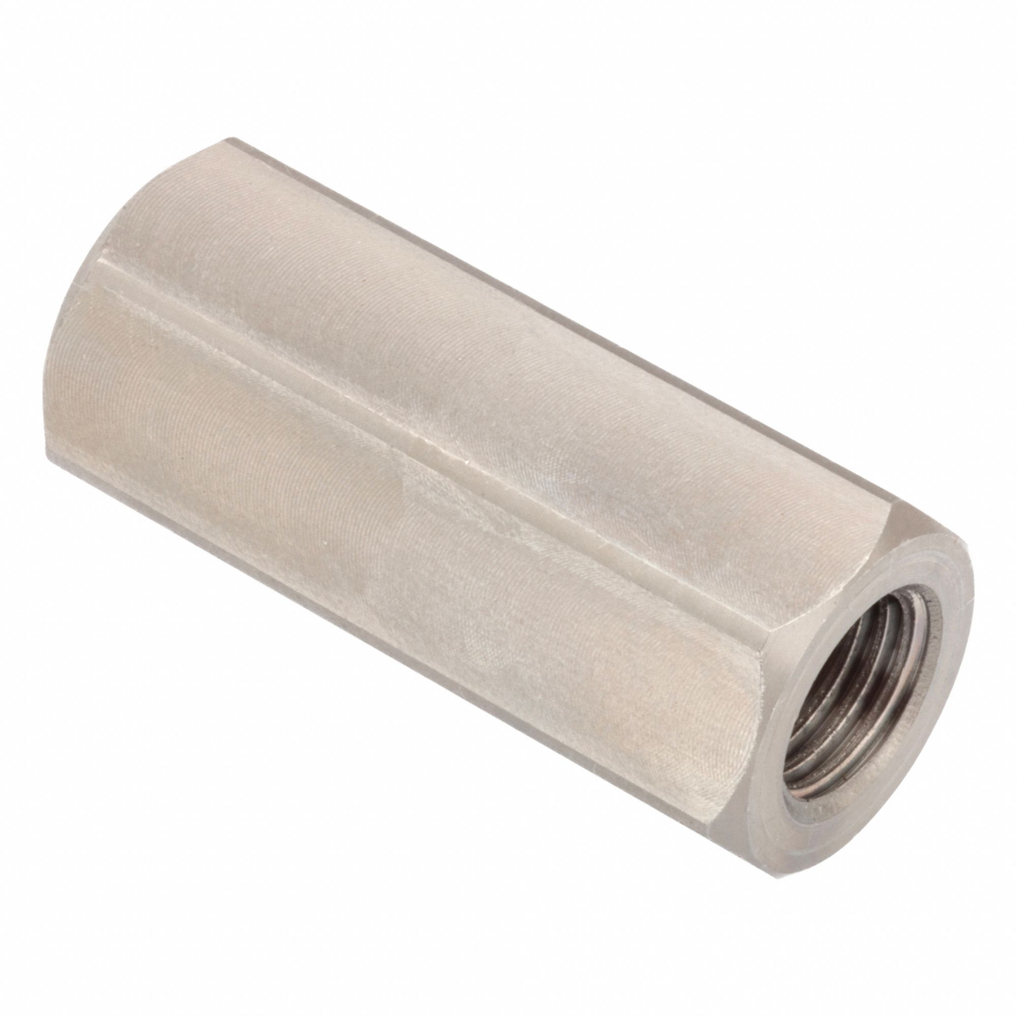 Hex Adapter: Female x Female, Metric to Metric, 6061, Aluminum, Plain, M8x1.00 Thread Sz A, Hex, 6H