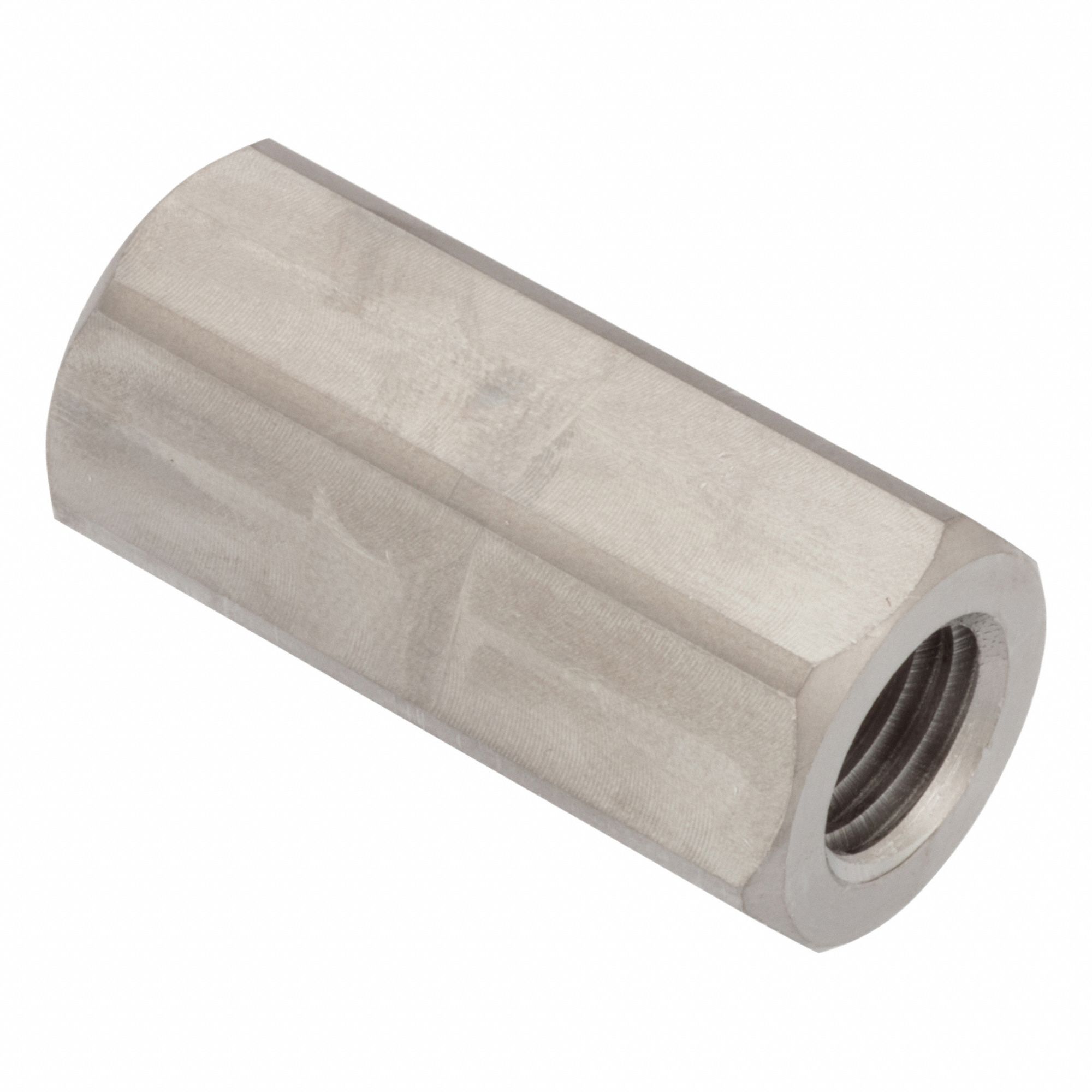Hex Adapter: Female x Female, Metric to Metric, 6061, Aluminum, Plain, M10x1.00 Thread Sz A, Hex, 6H