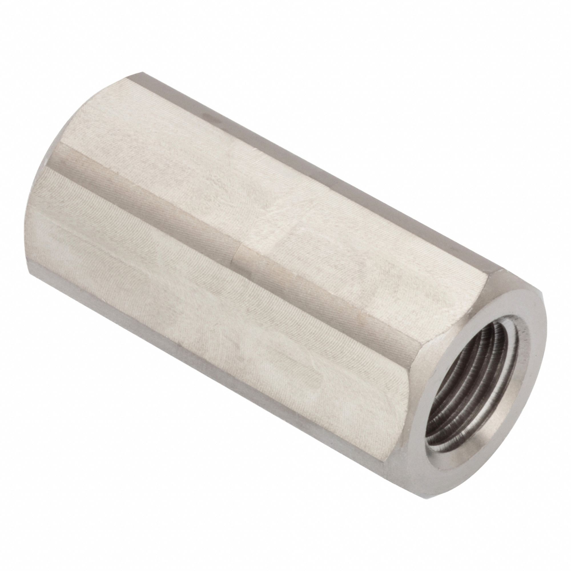 Hex Adapter: Female x Female, Metric to Metric, 6061, Aluminum, Plain, M10x1.00 Thread Sz A, Hex, 6H