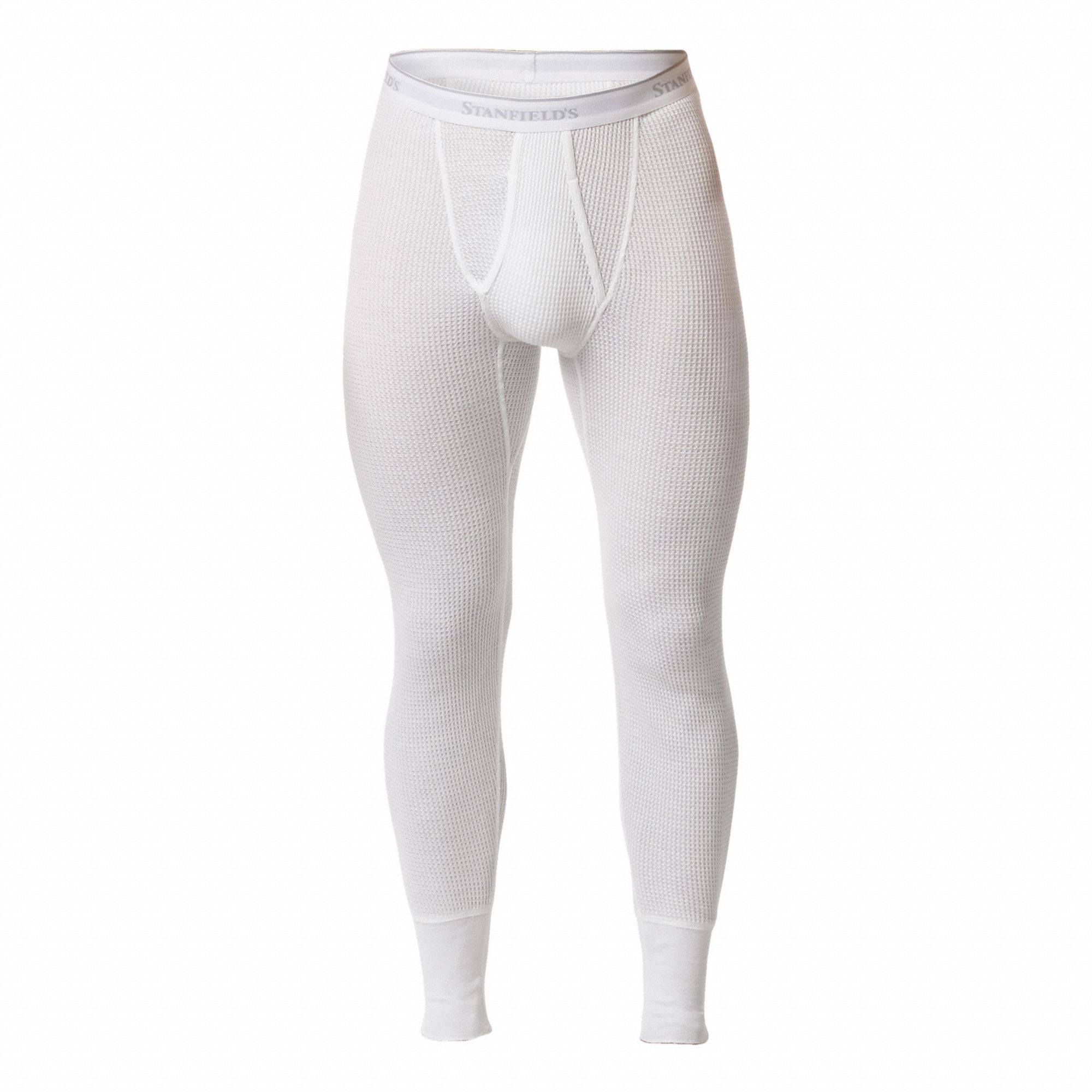 THERMAL LONGS, 183 GSM, WAIST 30-32 IN, WHITE, SMALL, COTTON