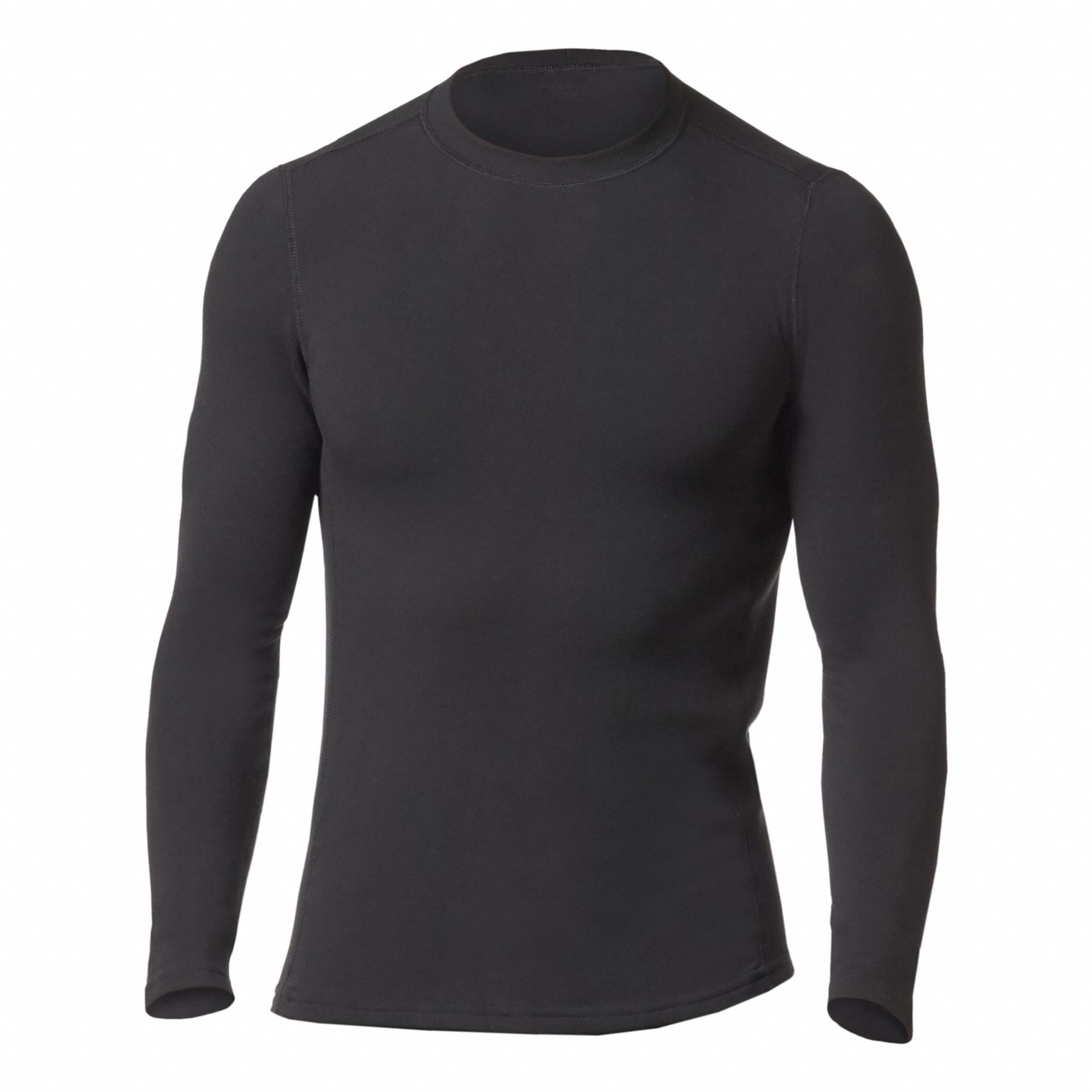 THERMAL SHIRT, MEN'S, CHEST 38-40 IN 280 GSM, BLACK, MEDIUM, ACRYLIC/VISCOSE/SPANDEX