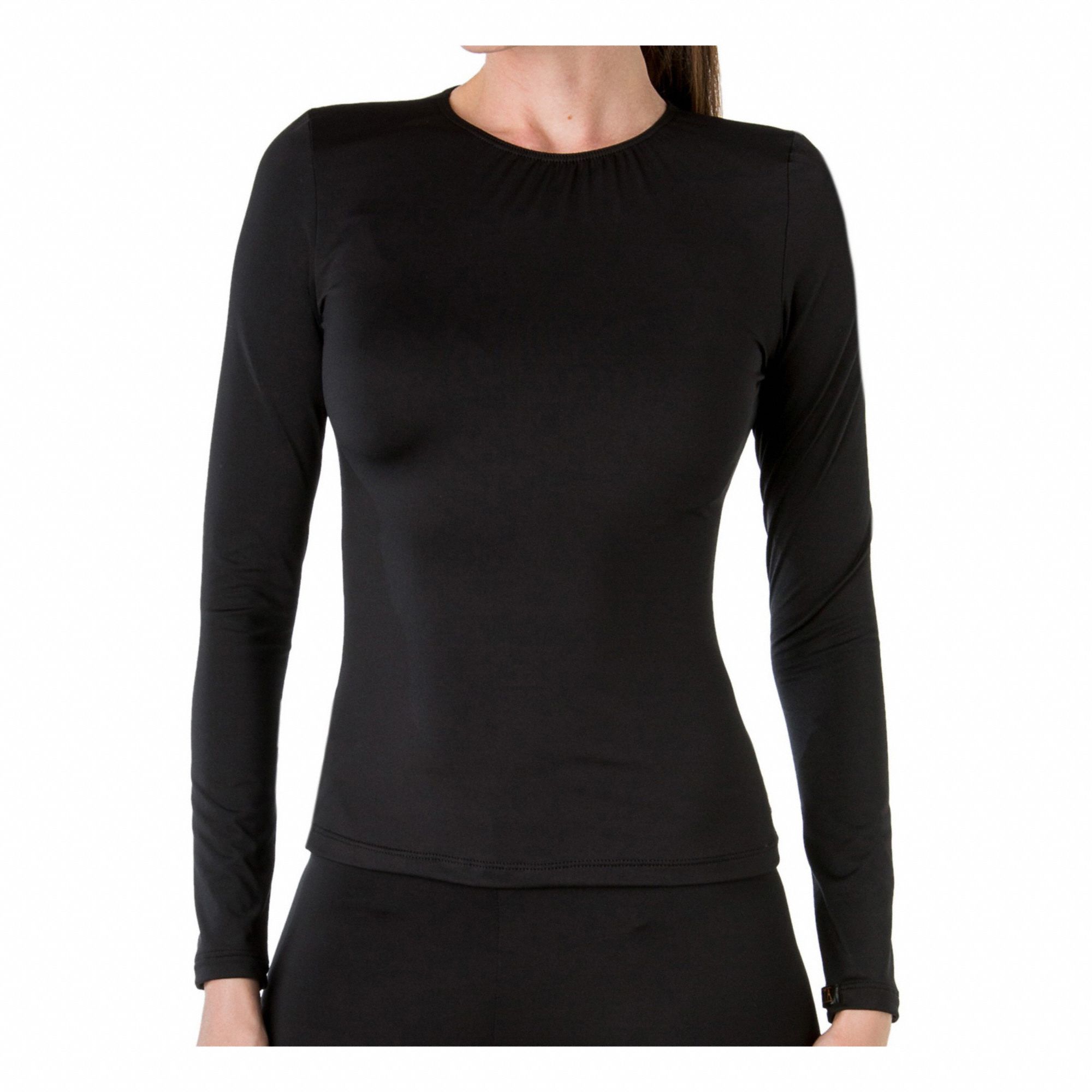 THERMAL SHIRT, WOMEN'S, 210 GSM, CHEST 41-43, BLACK, X-LARGE, MERINO WOOL