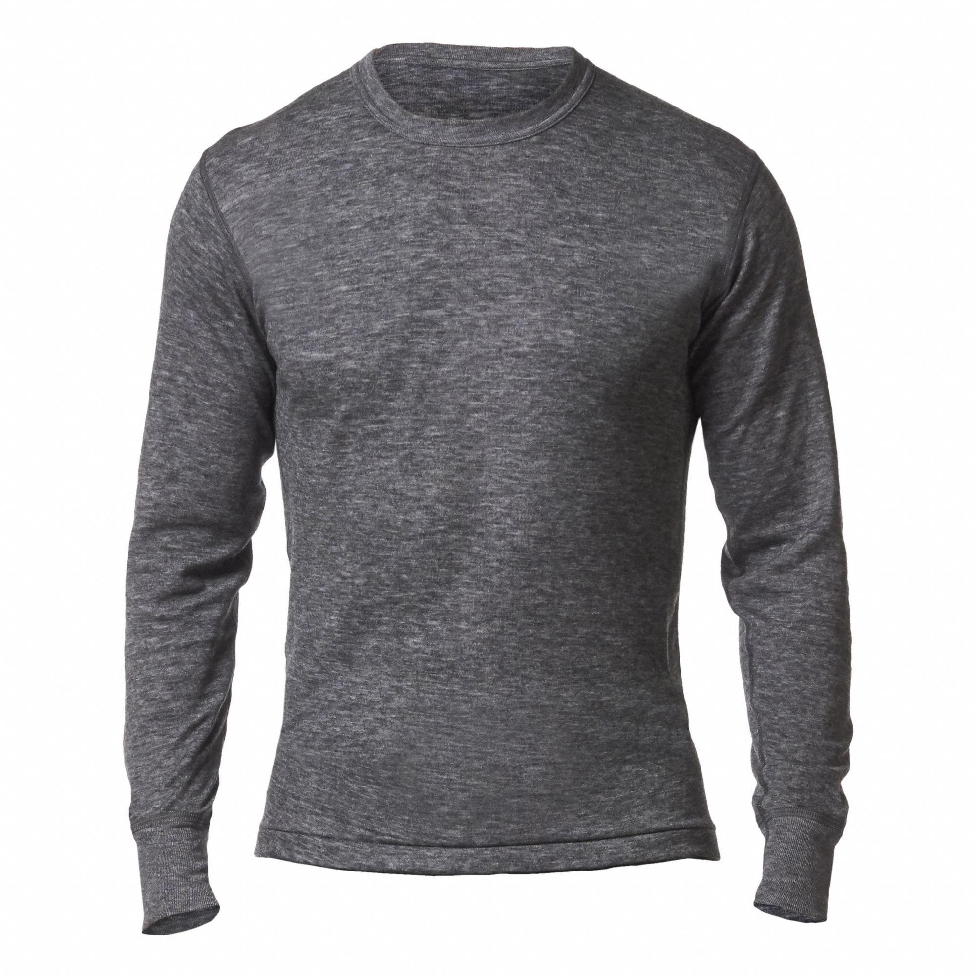 THERMAL SHIRT, T-SHIRT, 227 GSM, LARGE, CHARCOAL MIX, WOOL BLEND