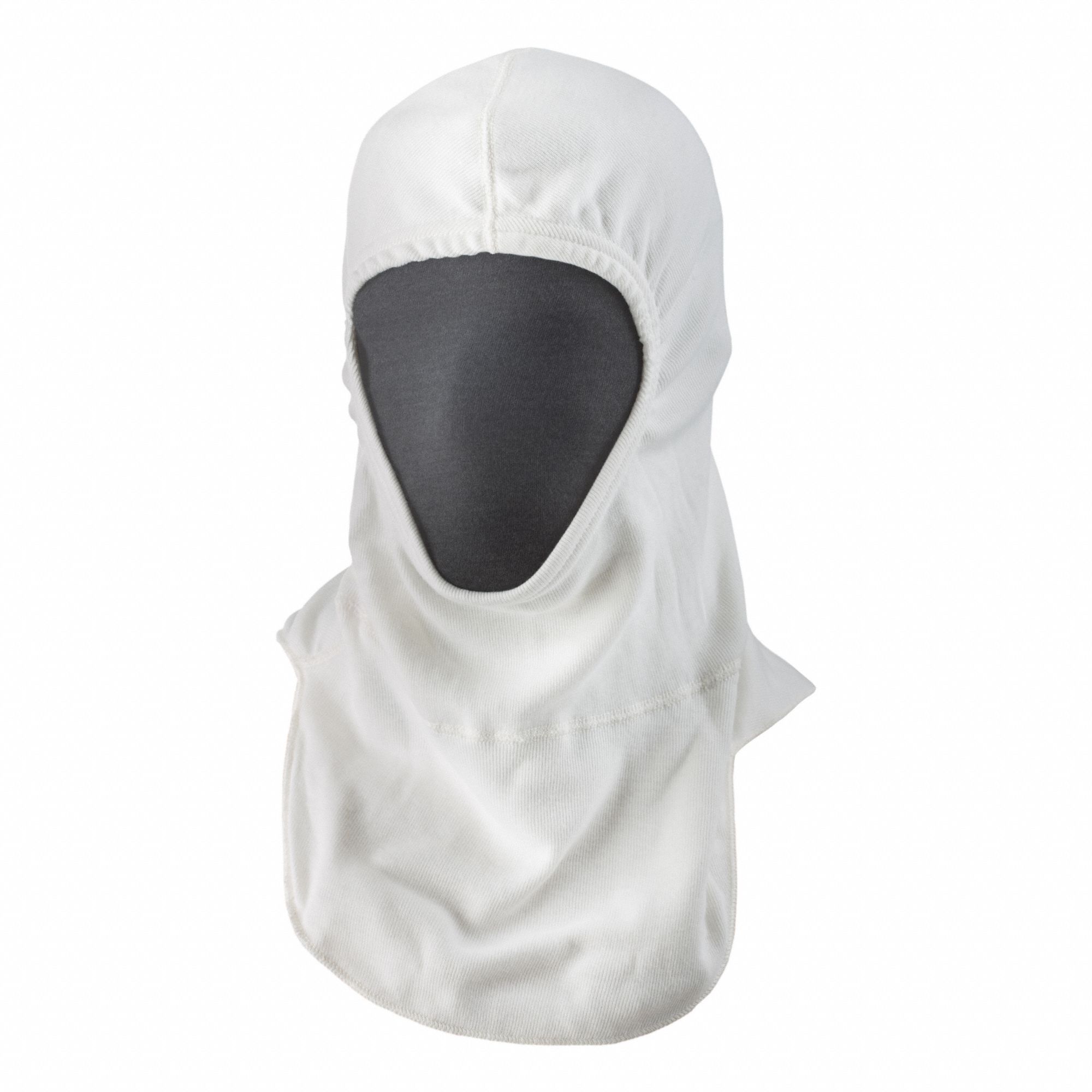 FLASH HOOD, HALF FACE, FRONT/BACK 2 LAYER BIB, 7 OZ/YD2, UNIVERSAL, WHITE, NOMEX/LENZING FR