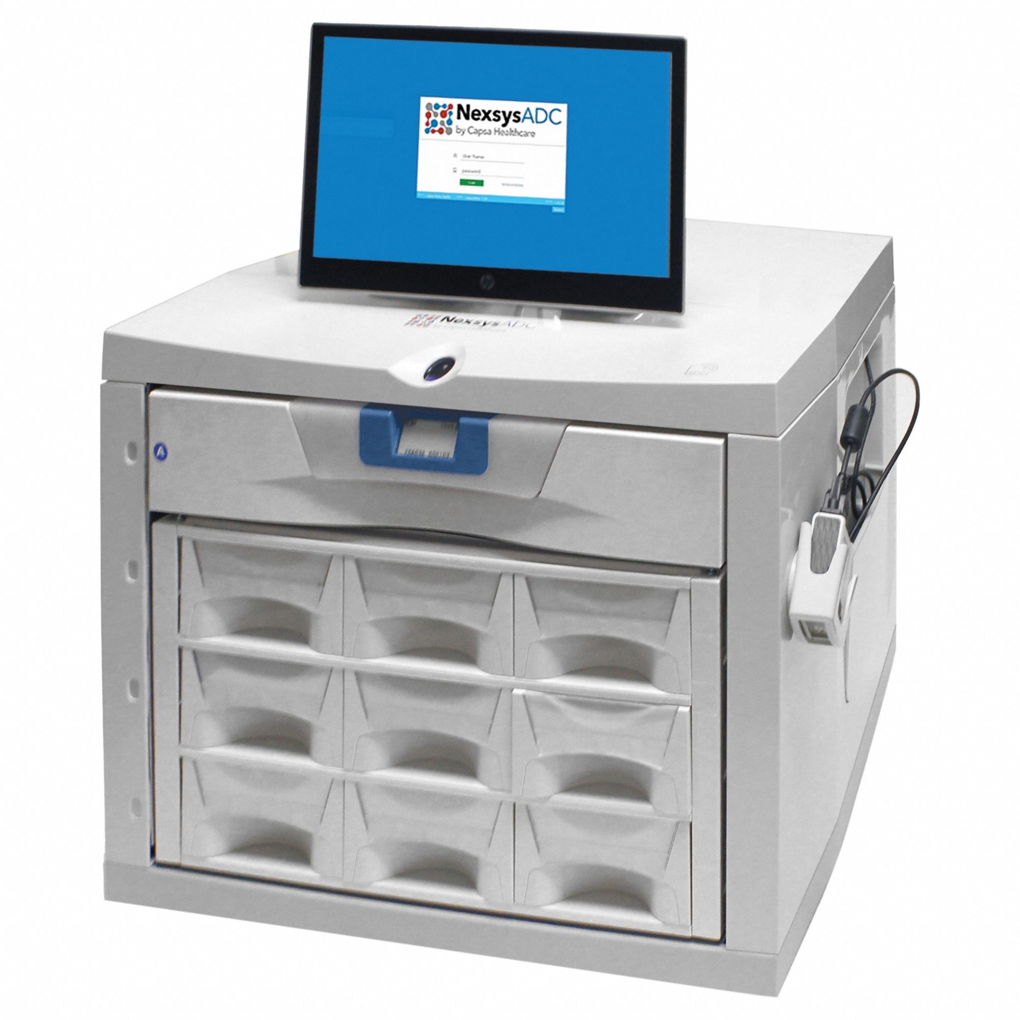 Medication Dispensing Cabinet: Polymer, Cream, Cream, 10 Drawers