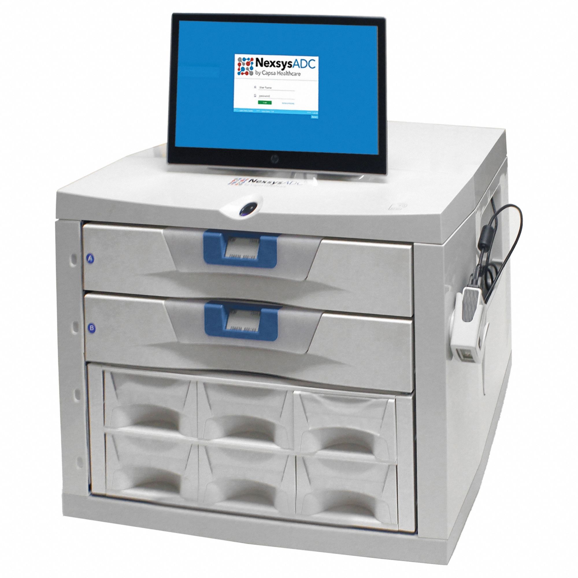 Medication Dispensing Cabinet: Polymer, Cream, Cream, 8 Drawers