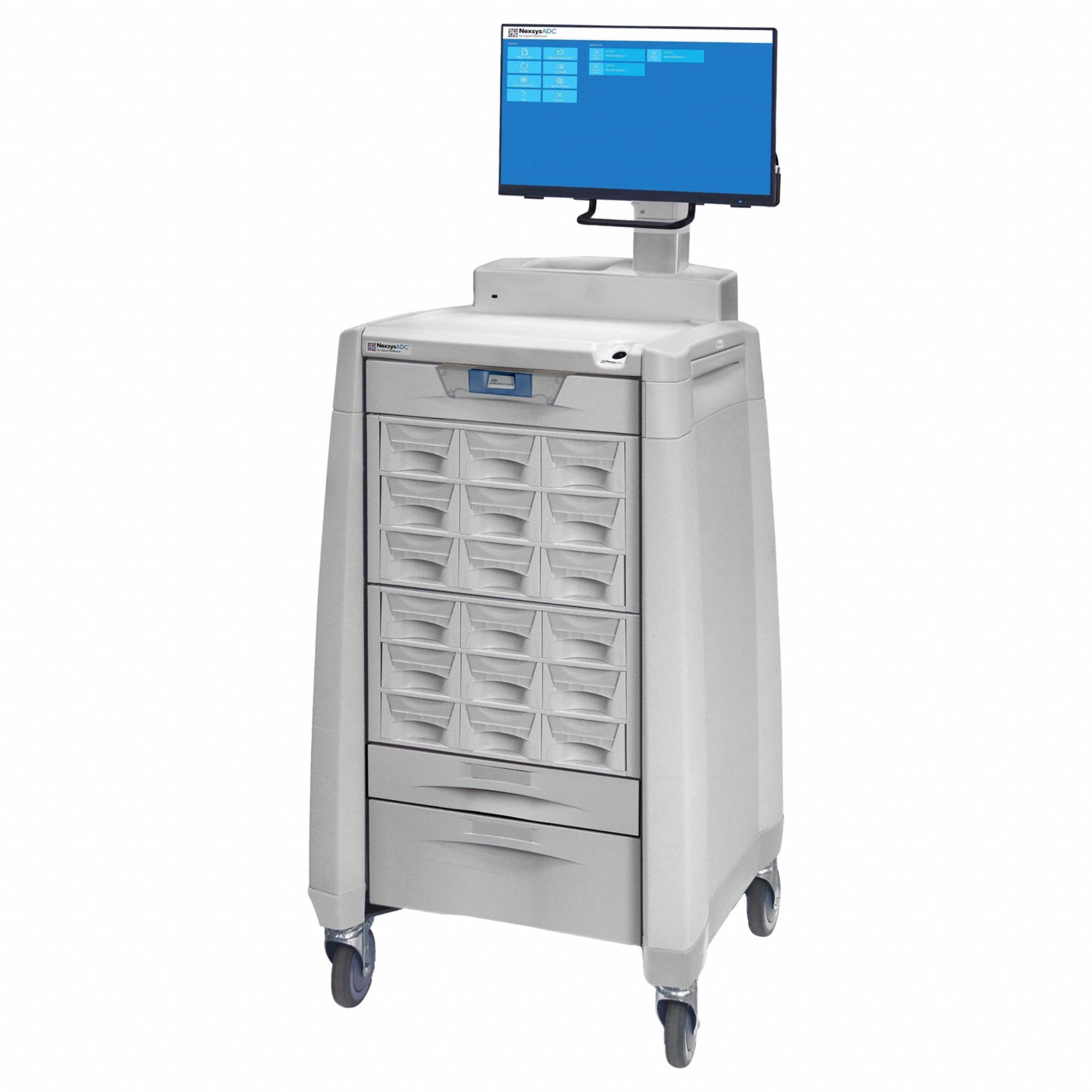 Medication Dispensing Cabinet: Polymer, (2) Swivel/(2) Swivel with Brake, Cream