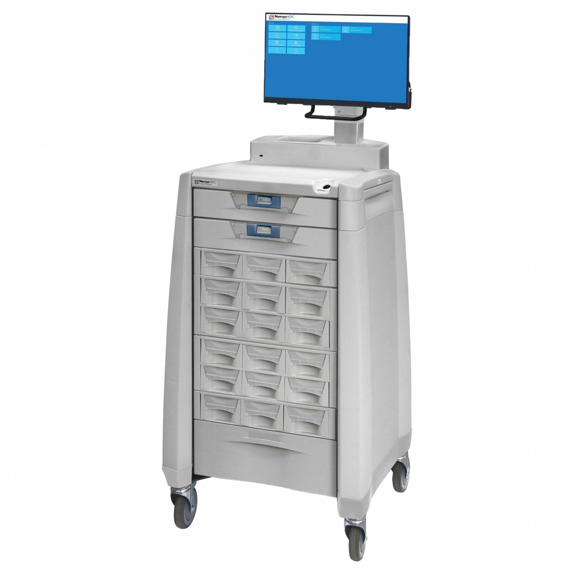 Medication Dispensing Cabinet: Polymer, (2) Swivel/(2) Swivel with Brake, Cream