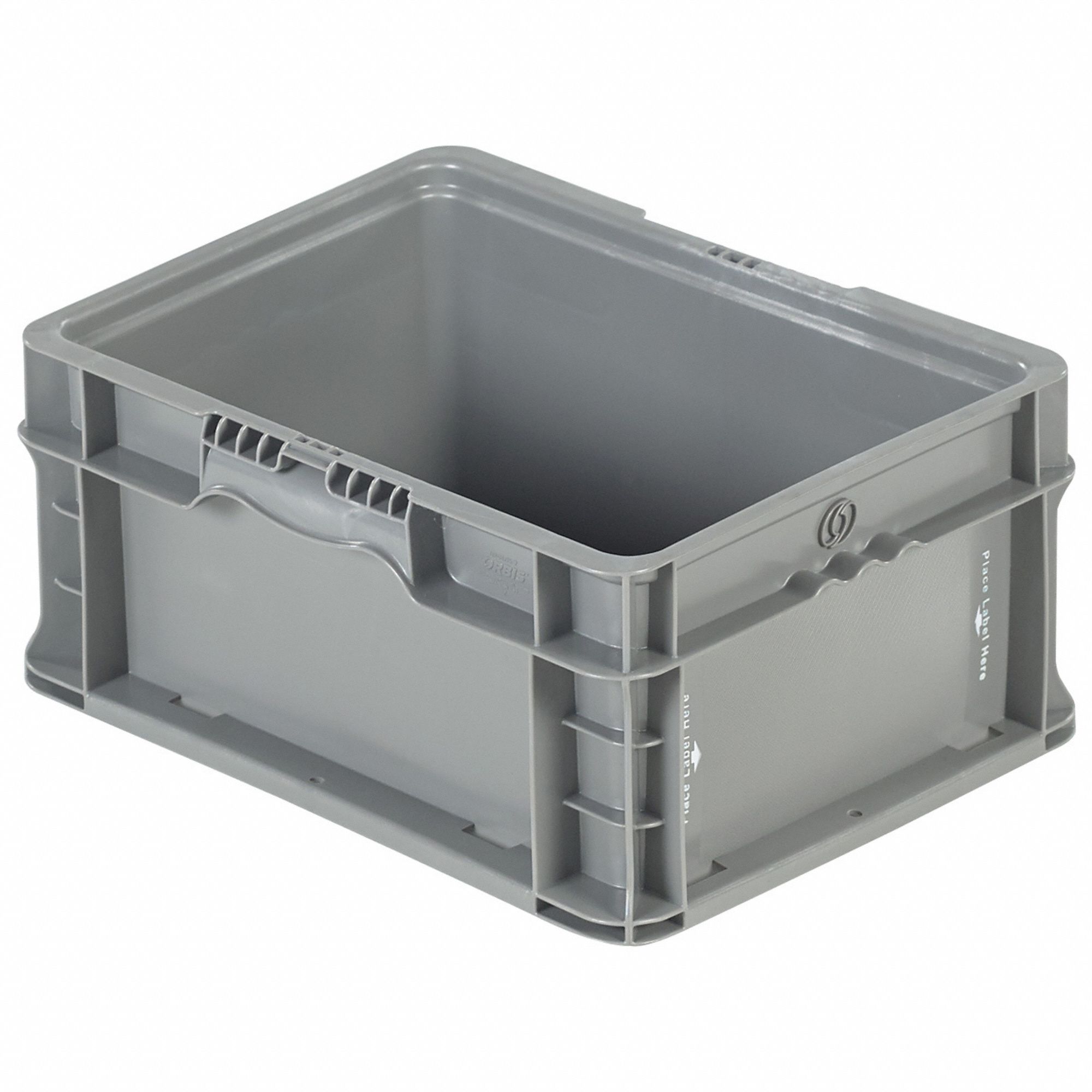 Straight Wall Tote: 3.6 gal, 12 in x 15 in x 7 1/2 in, Stacking Capable, 2 lb Load Capacity