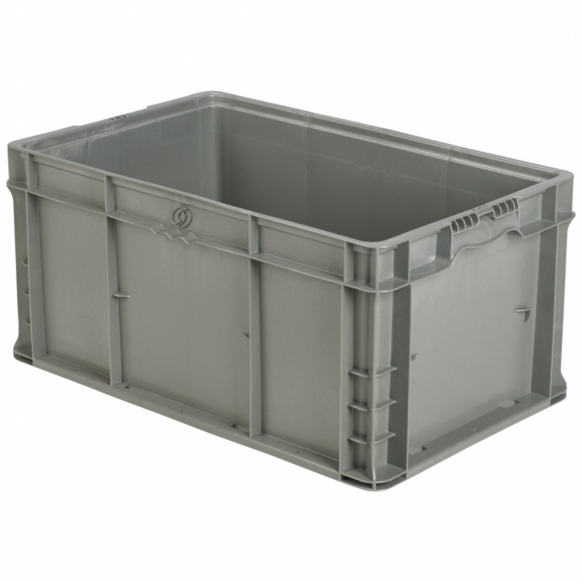 ORBIS Straight Wall Container: 13.3 gal, 24 in x 15 in x 11 1/2 in,  Stackable, 40 lb Load Capacity