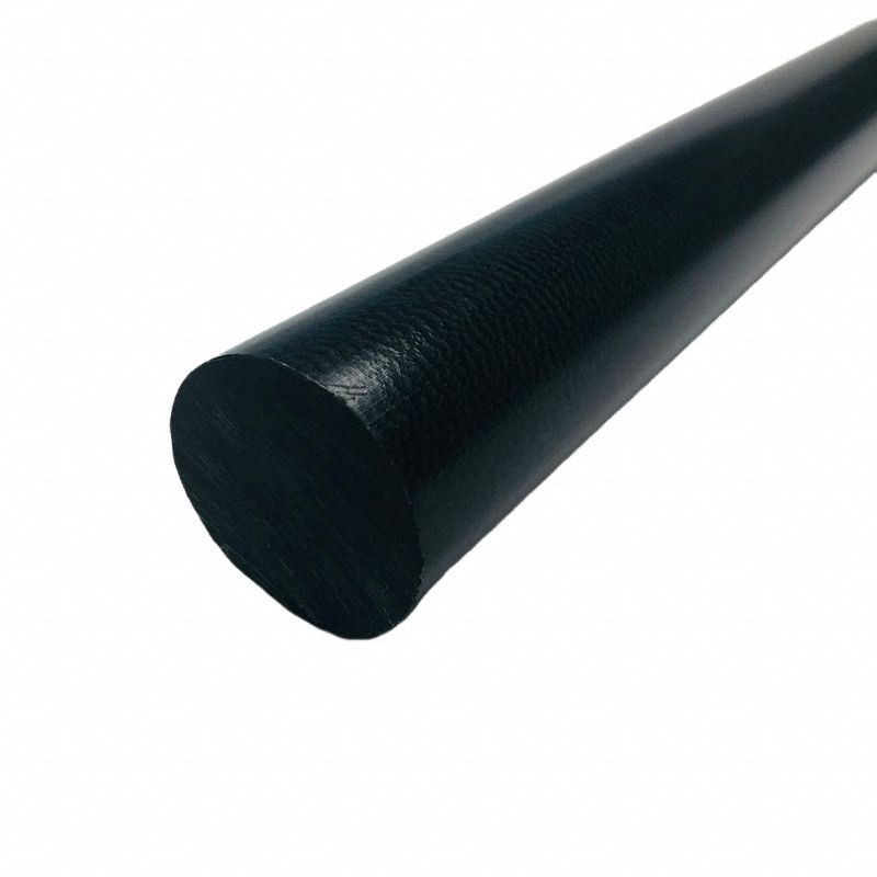 Nylon Rod: 1 1/2 in Dia, 24 in Lg, Black, Opaque, 12, 000 psi Tensile Strength, -40°F to 220°F