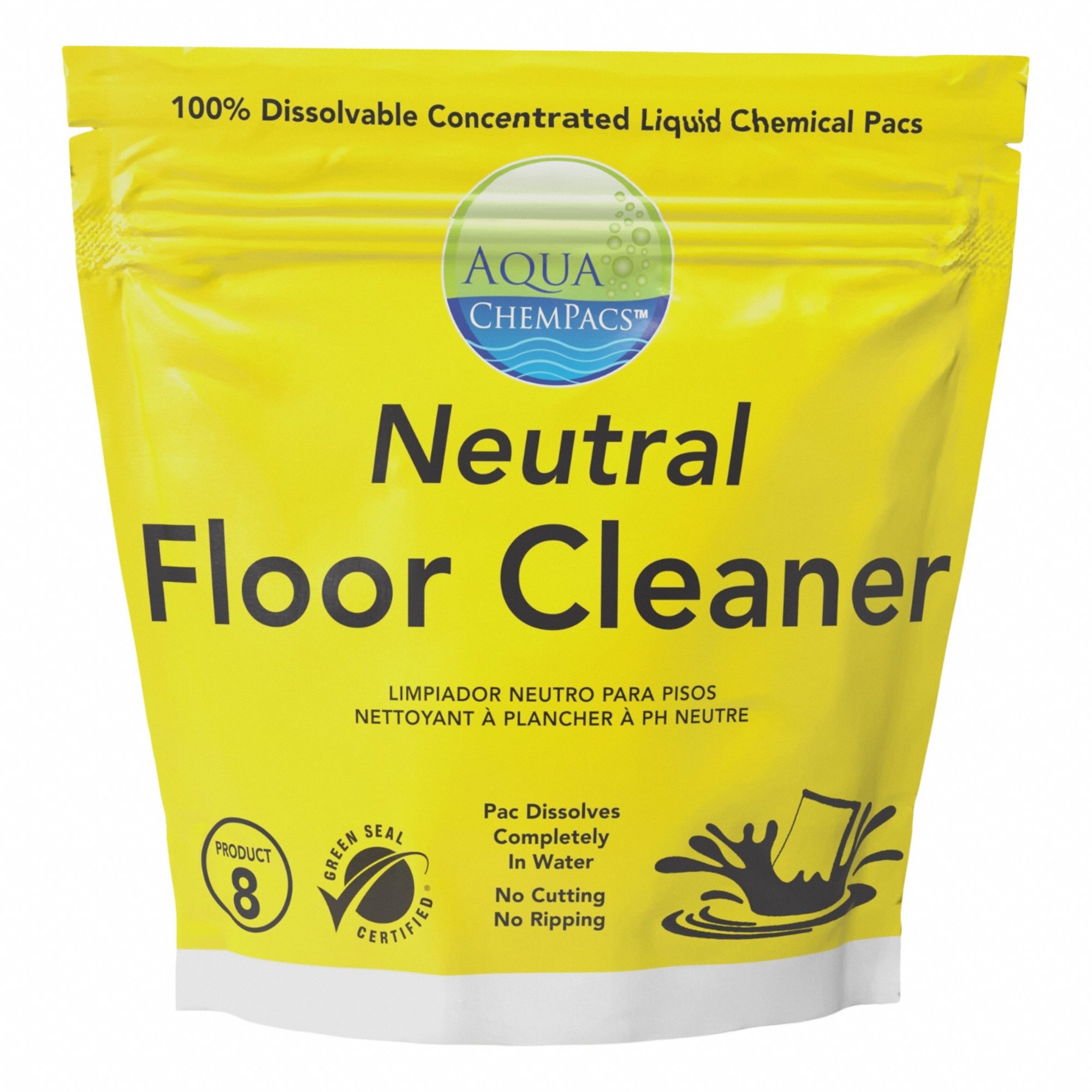 Neutral Floor Cleaner: Packet, 20 ct Container Size, Concentrated, Liquid