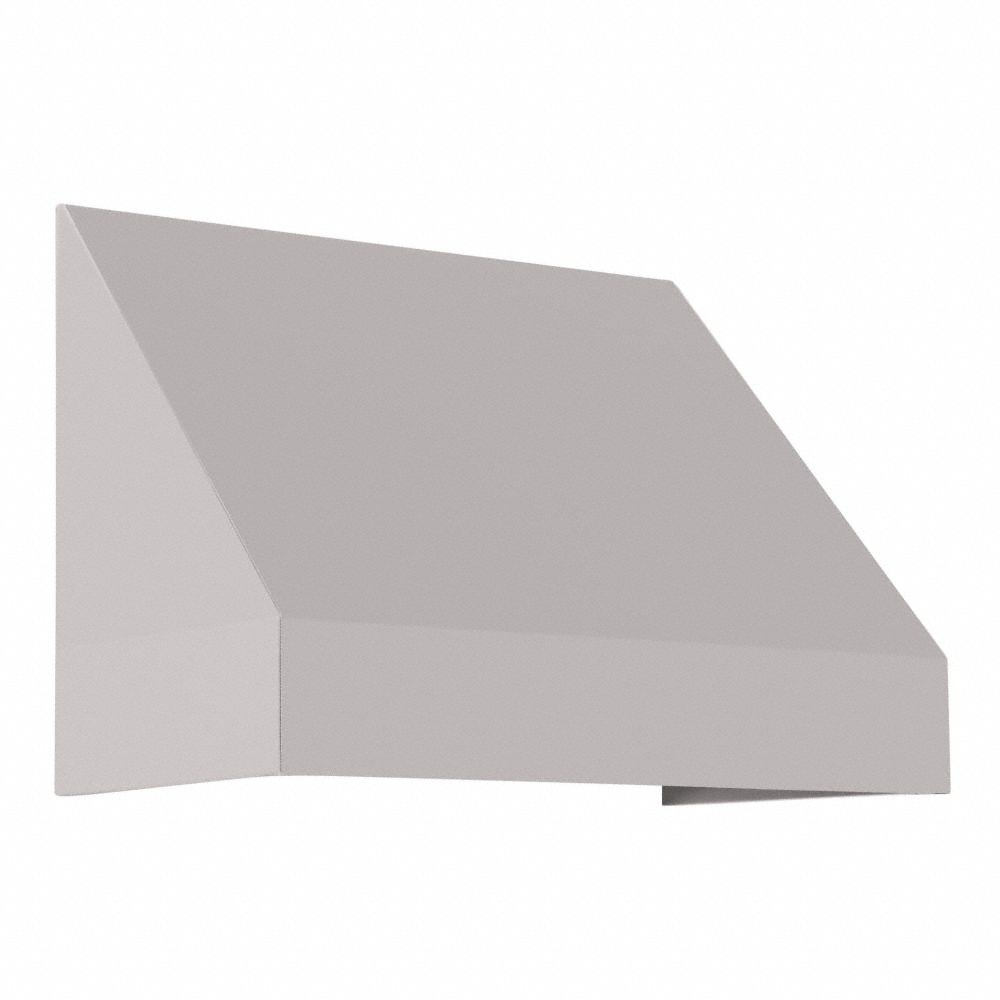 Rigid Valance Awning: Acrylic Fabric, Aluminum, Wall Mounting, Gray, 40 1/2 in Overall Wd
