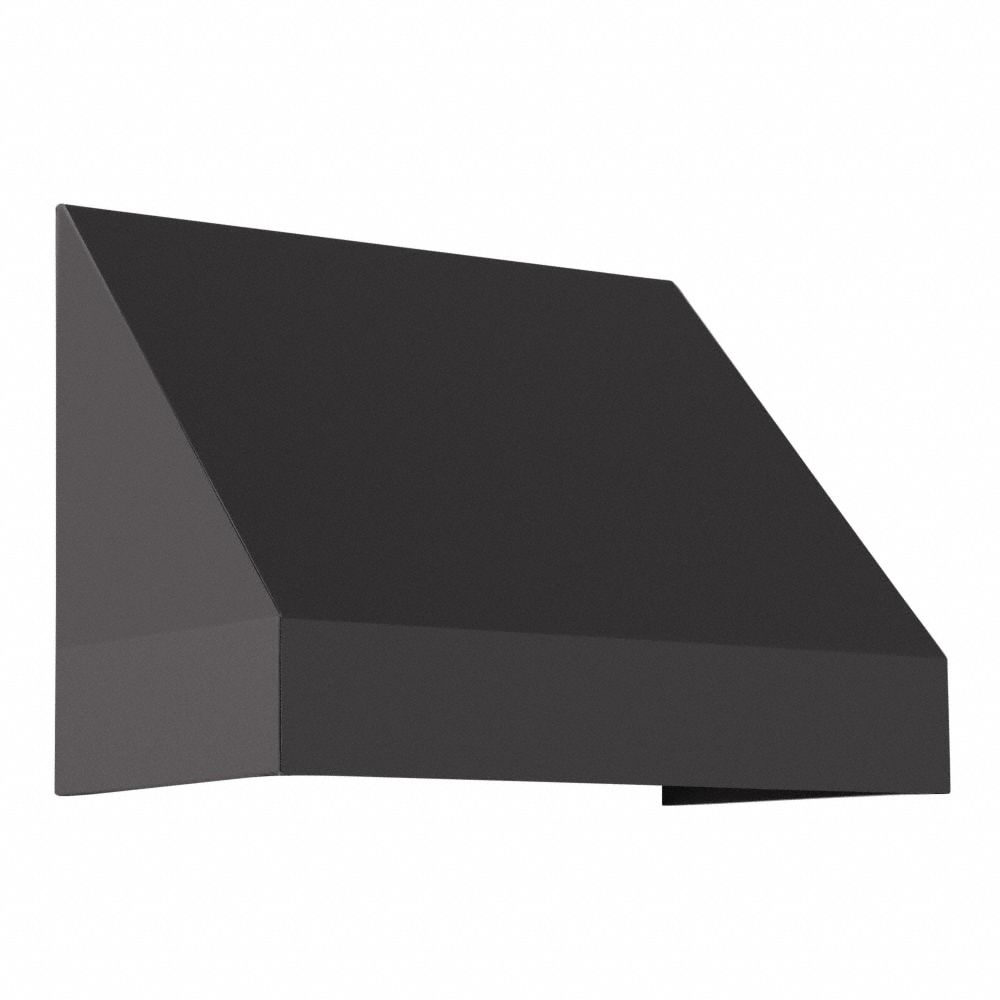 Rigid Valance Awning: Acrylic Fabric, Aluminum, Wall Mounting, Black, 40 1/2 in Overall Wd