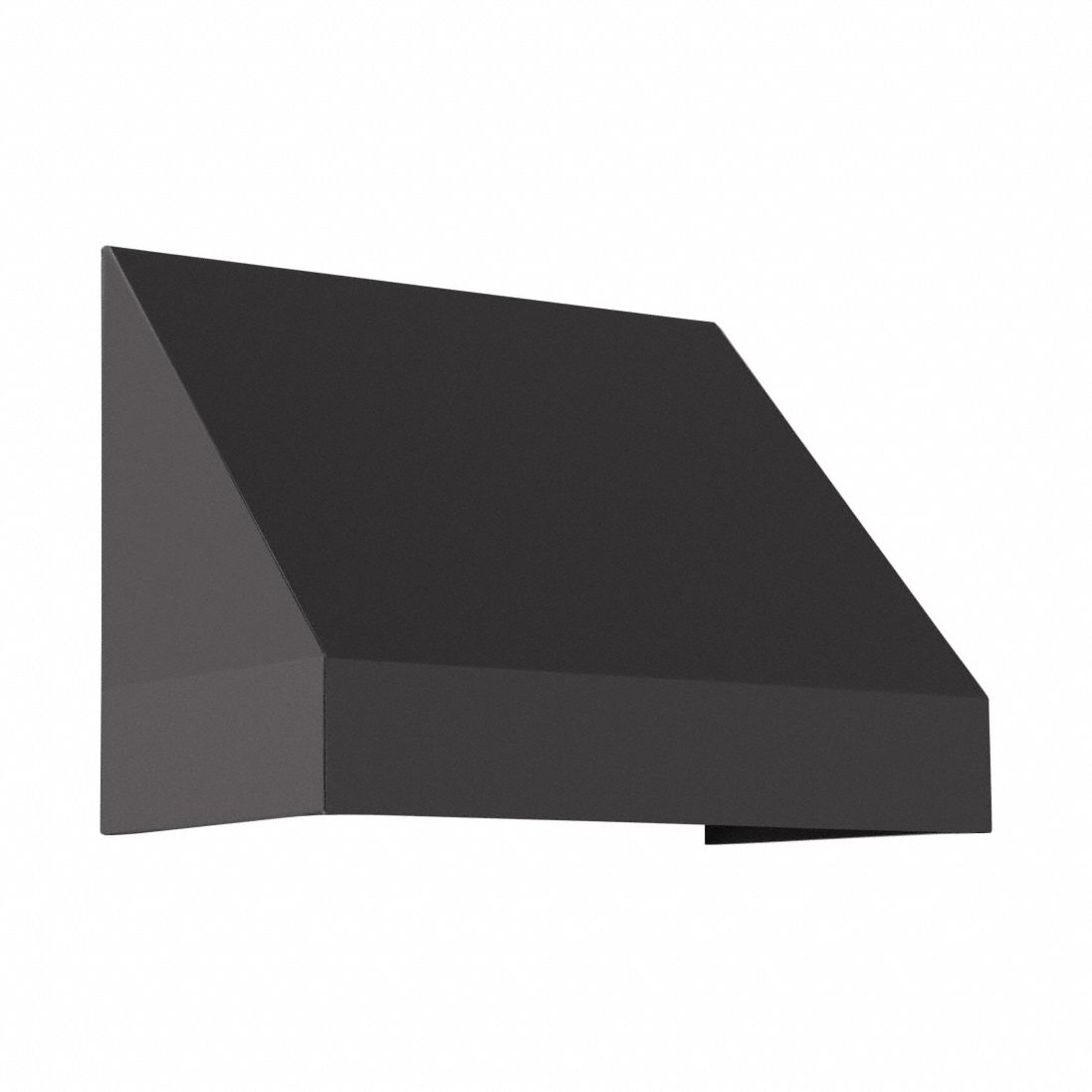 Rigid Valance Awning: Acrylic Fabric, Aluminum, Wall Mounting, Black, 40 1/2 in Overall Wd
