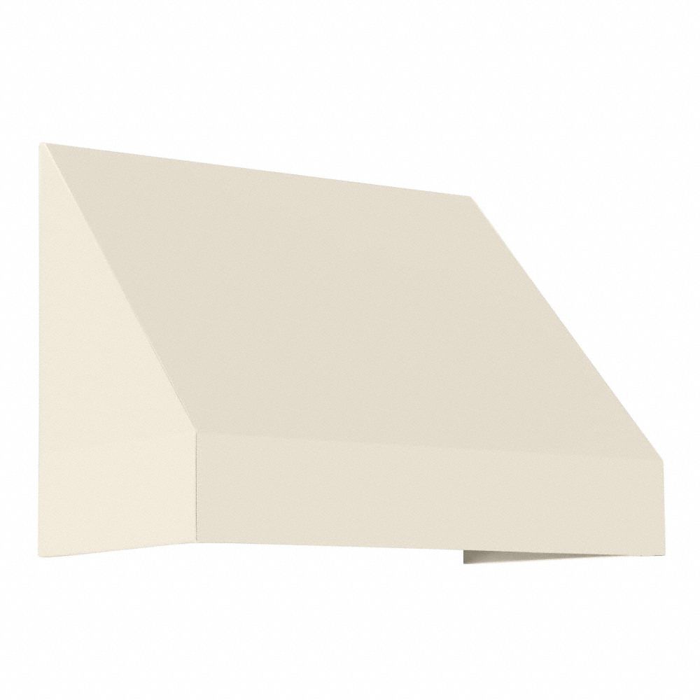 Rigid Valance Awning: Acrylic Fabric, Aluminum, Wall Mounting, Linen, 40 1/2 in Overall Wd