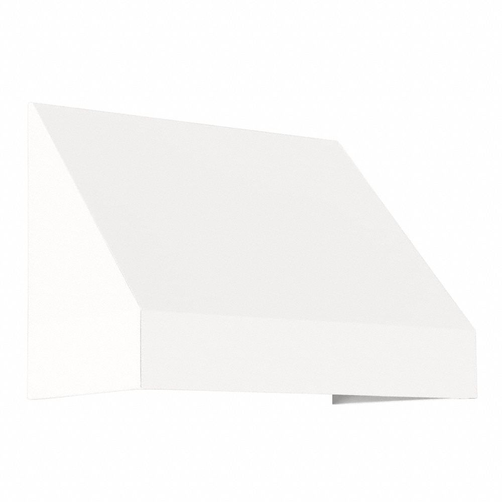 Rigid Valance Awning: Acrylic Fabric, Aluminum, Wall Mounting, White, 40 1/2 in Overall Wd