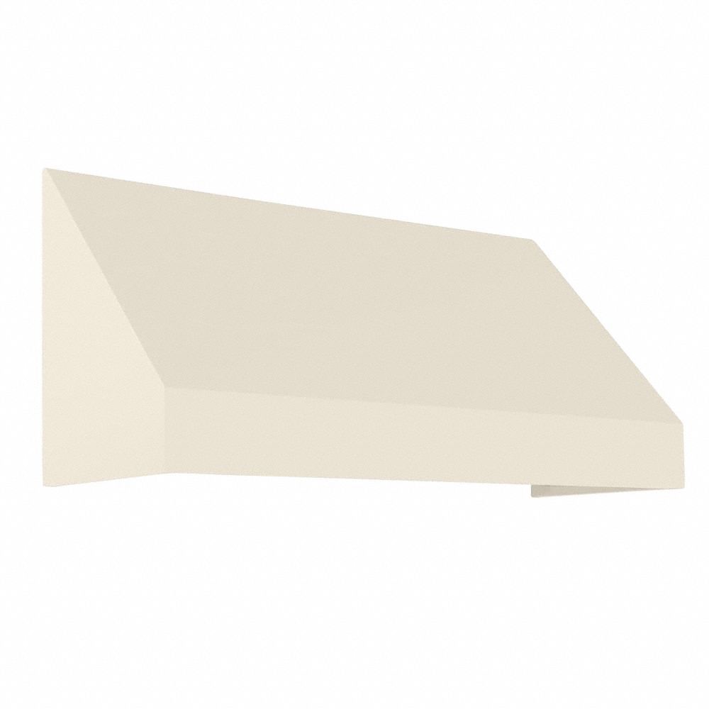 Open-Sided Slope Awning: Acrylic Fabric, Aluminum, Linen, 148 1/2 in Overall Wd, 56 in x 48 in