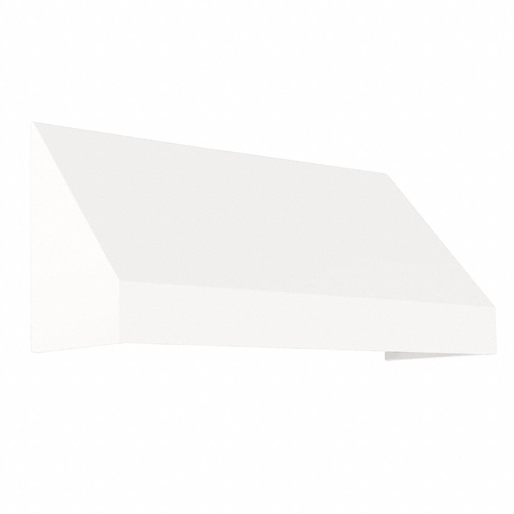 Open-Sided Slope Awning: Acrylic Fabric, Aluminum, White, 148 1/2 in Overall Wd, 56 in x 48 in