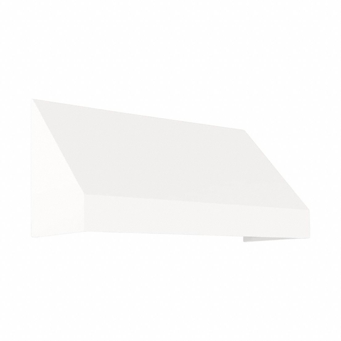 Rigid Valance Awning: Acrylic Fabric, Aluminum, Wall Mounting, White, 100 1/2 in Overall Wd