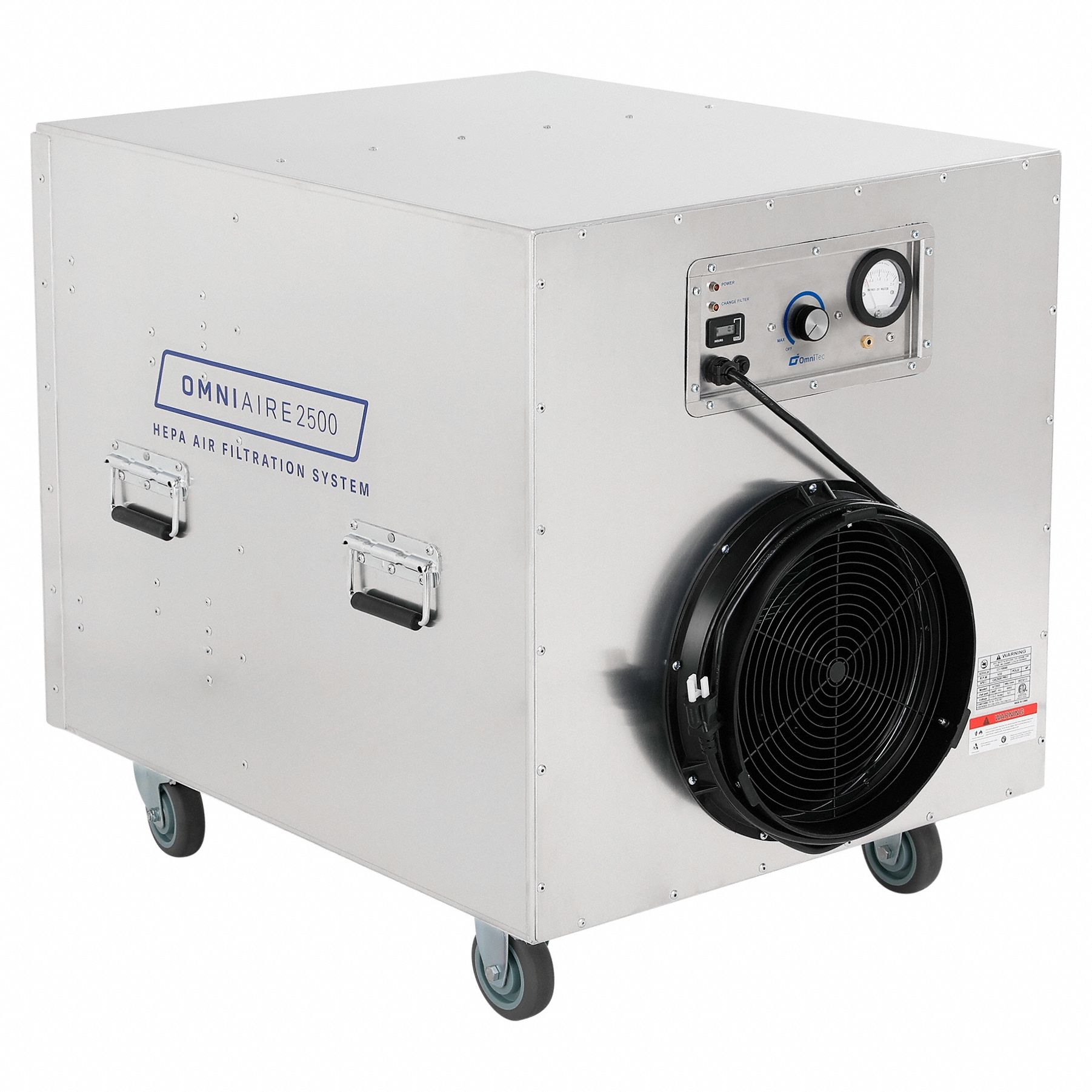 OMNIAIRE, 74 dB Max Noise Level, Metal, Negative Air Machine 819X51