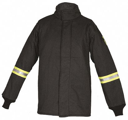 FLAME RESISTANT COAT,SZ 4XL,BLACK