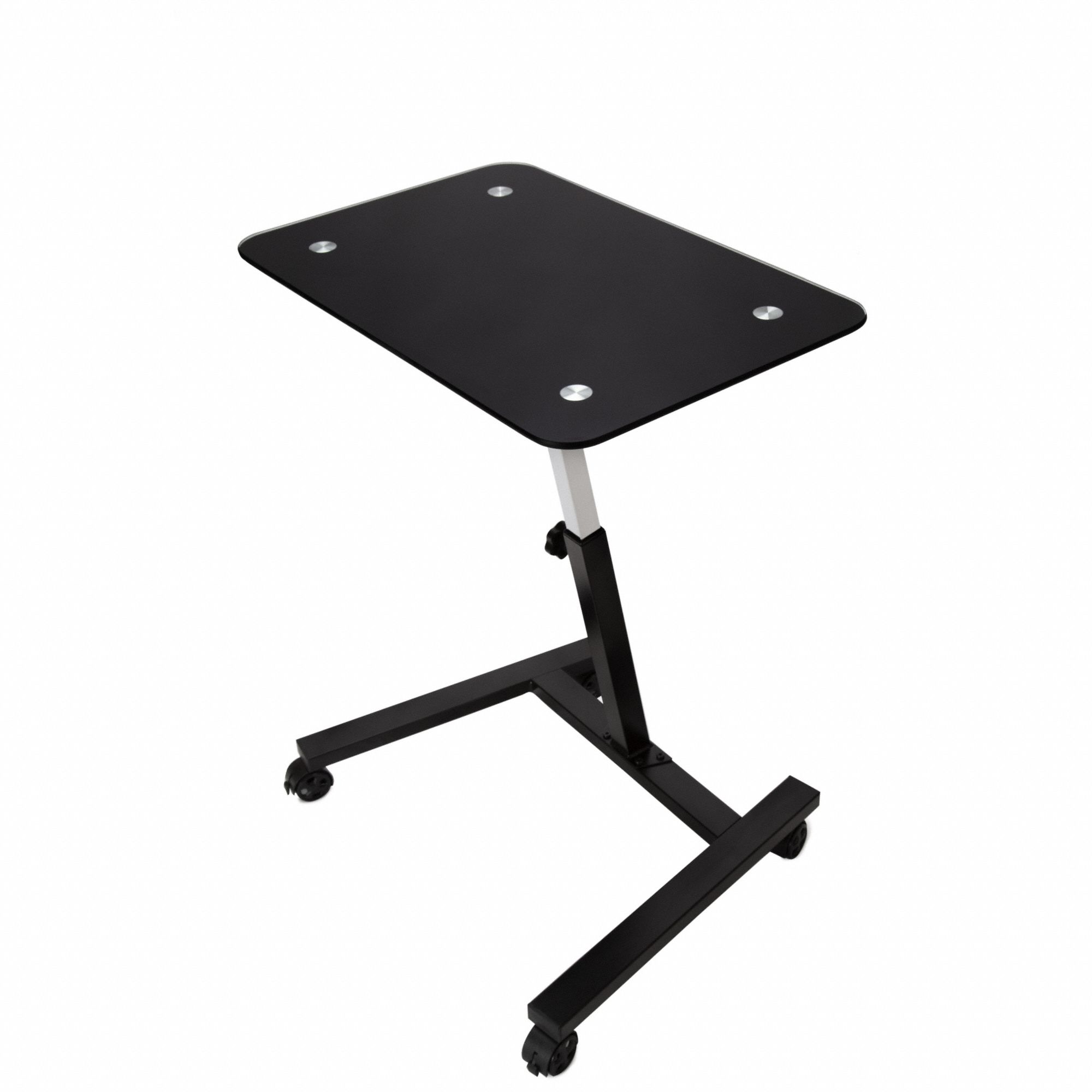 Laptop Cart: 23 5/8 in Overall Wd, 20.47 to 33.07 in., 15 3/4 in Overall Dp, Black Top