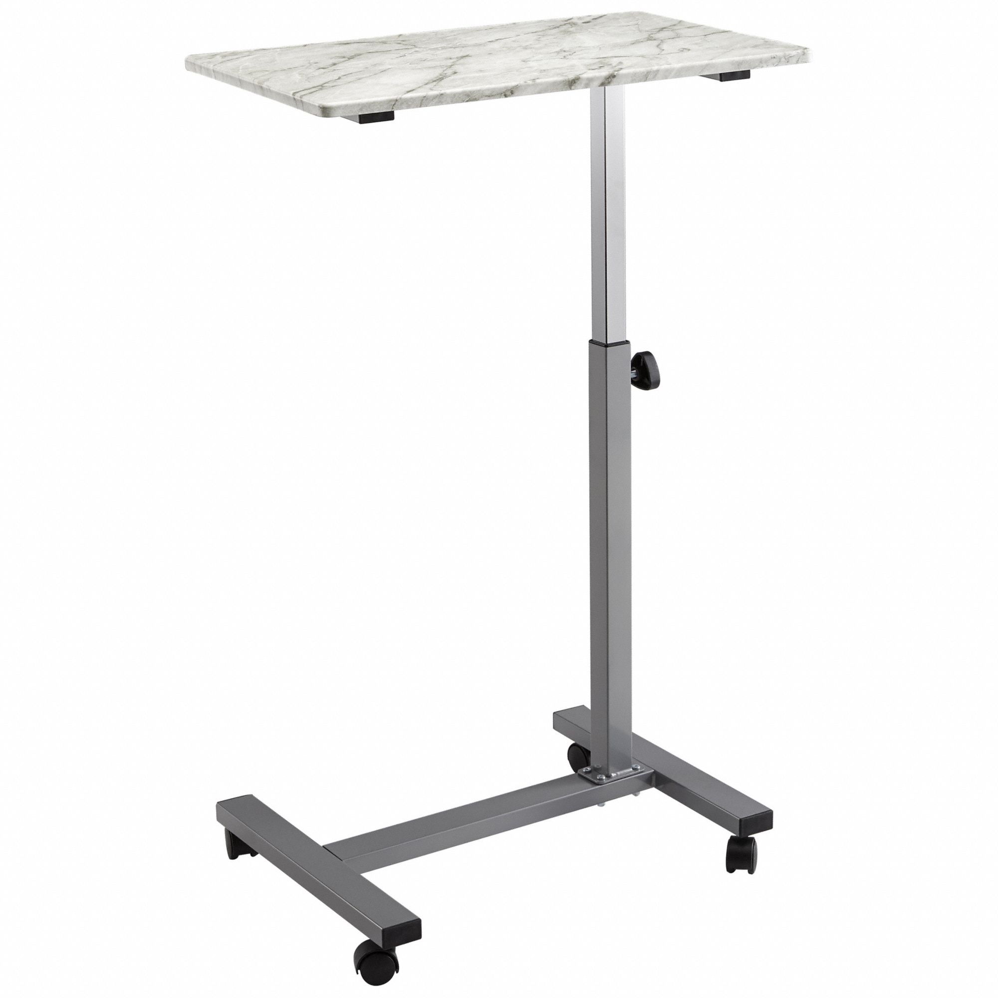 Laptop Cart: 23 5/8 in Overall Wd, 27.55 in to 43.31 in, 15 3/4 in Overall Dp, Grey/White Top