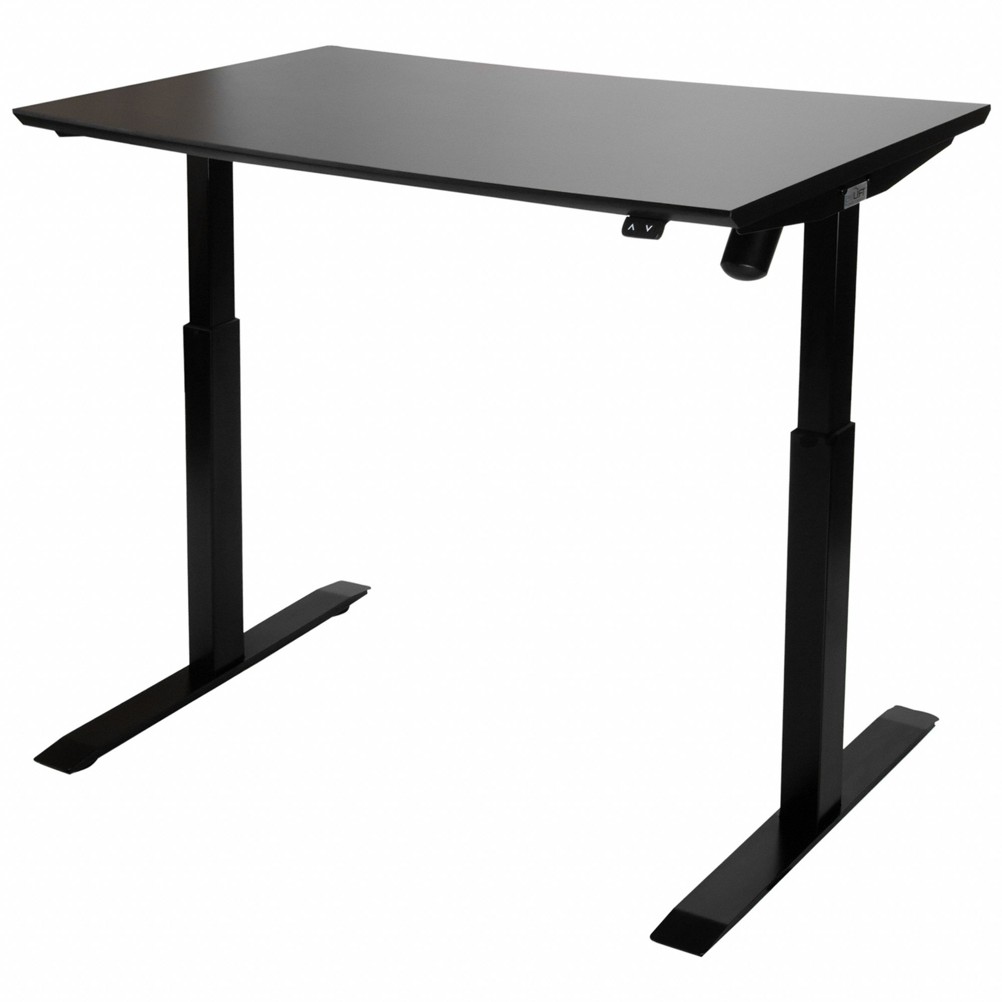 Adjustable Desk: 47 in Overall Wd, 28 in to 47 in, 24 in Overall Dp, Black Top