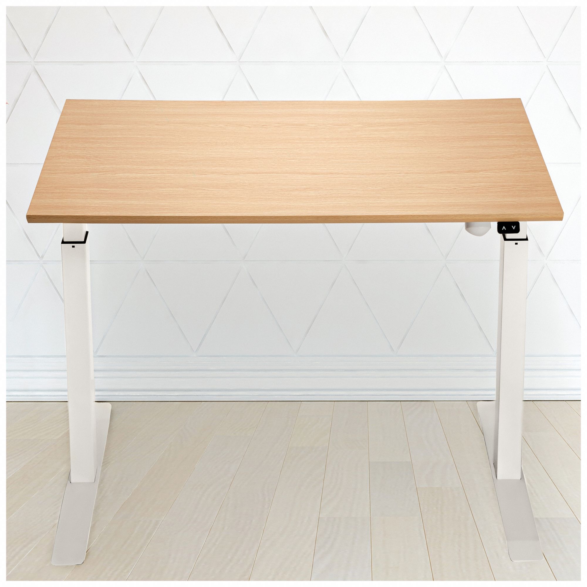 Adjustable Desk: 47 in Overall Wd, 28 in to 47 in, 24 in Overall Dp, White Top