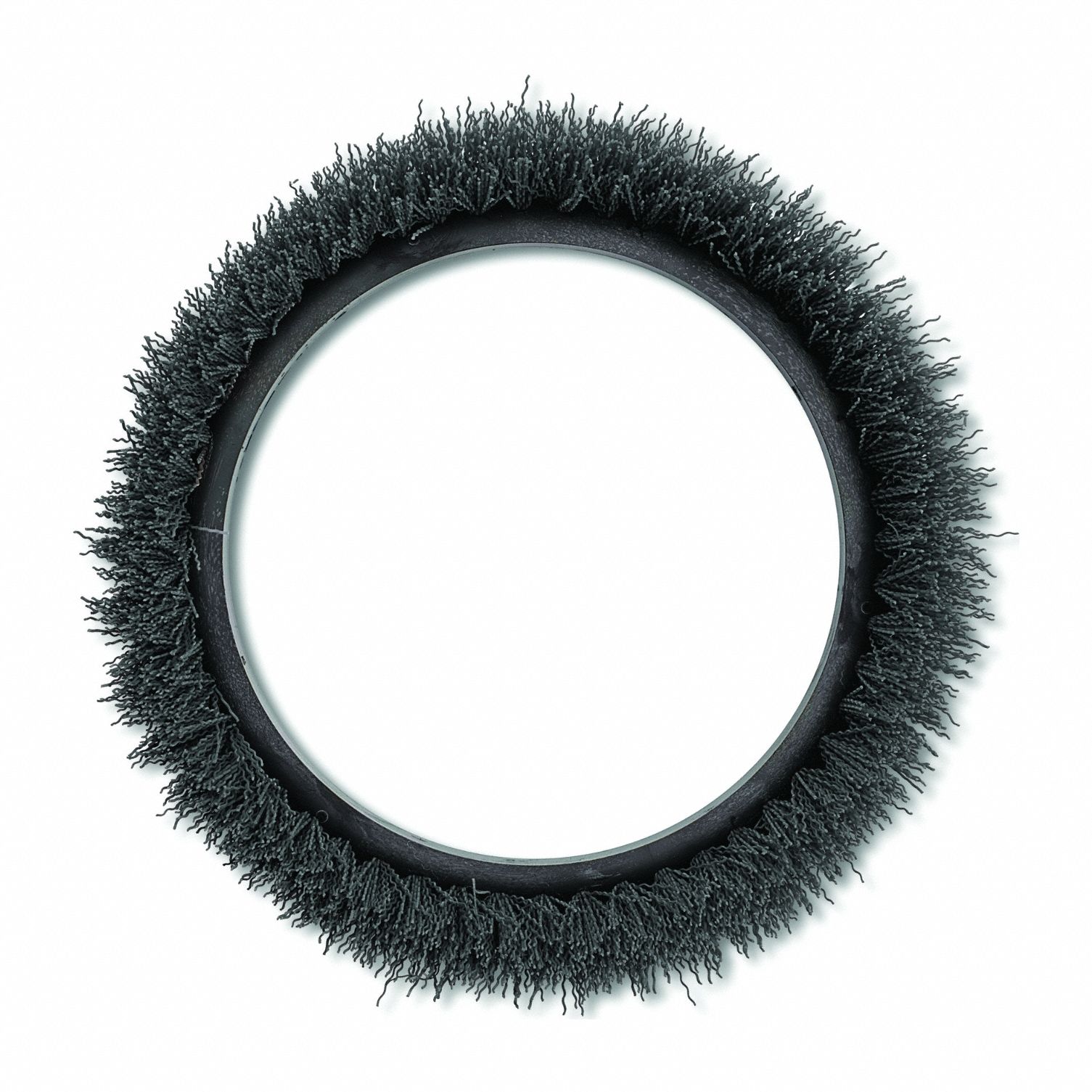 Rotary Brush: Round, 12 in Brush Dia, For Machine Size 13 in, Nylon, Black