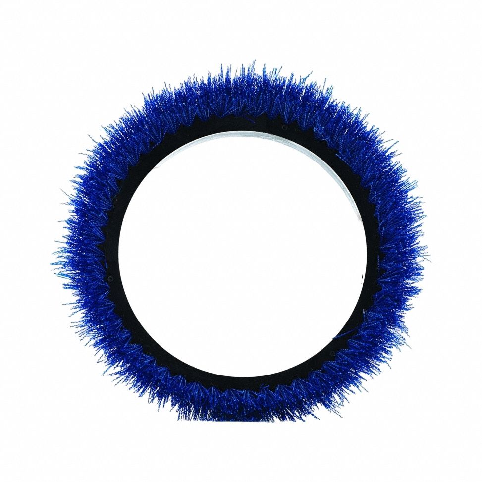 Rotary Brush: Round, 12 in Brush Dia, For Machine Size 13 in, Polypropylene, Blue