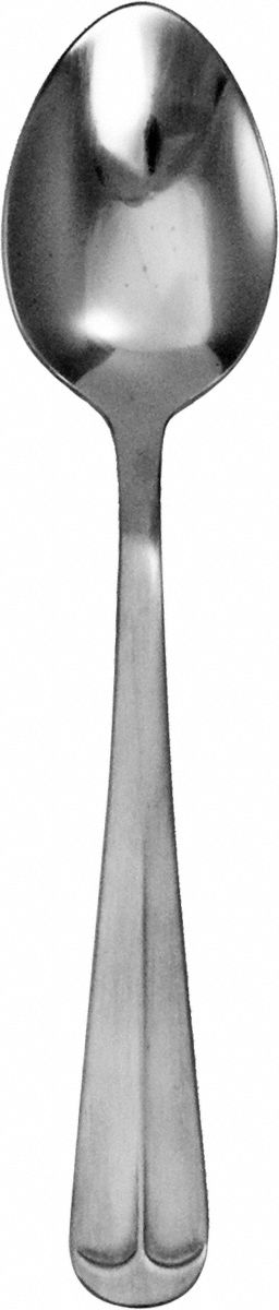Dessert Spoon: Oxford, 18/0, Stainless Steel, 7 3/8 in Overall Lg, Silver, Satin