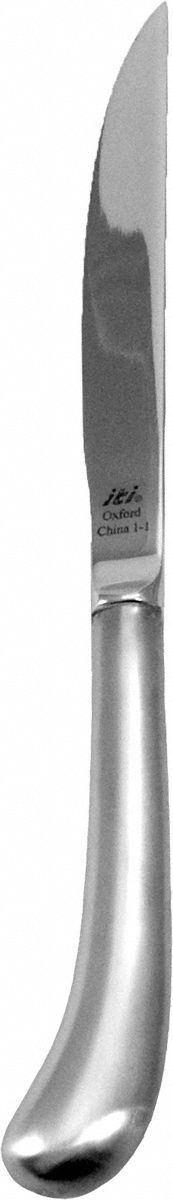Steak Knife: Oxford, 18/0, Stainless Steel, 9 5/8 in Overall Lg, Silver, Satin