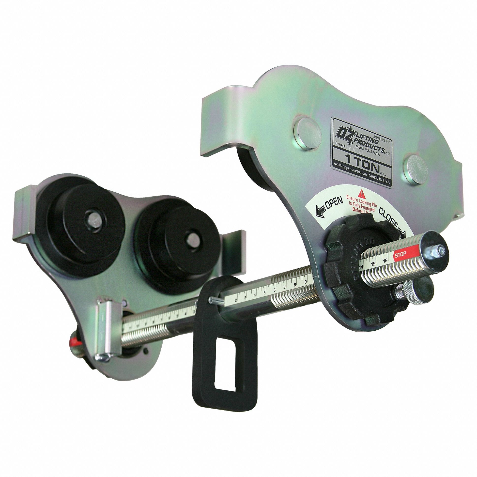 OZ LIFTING PRODUCTS, Push, 2,000 lb Max Hoist Load Capacity, Push Beam Trolley 807F42OZ1PBTA