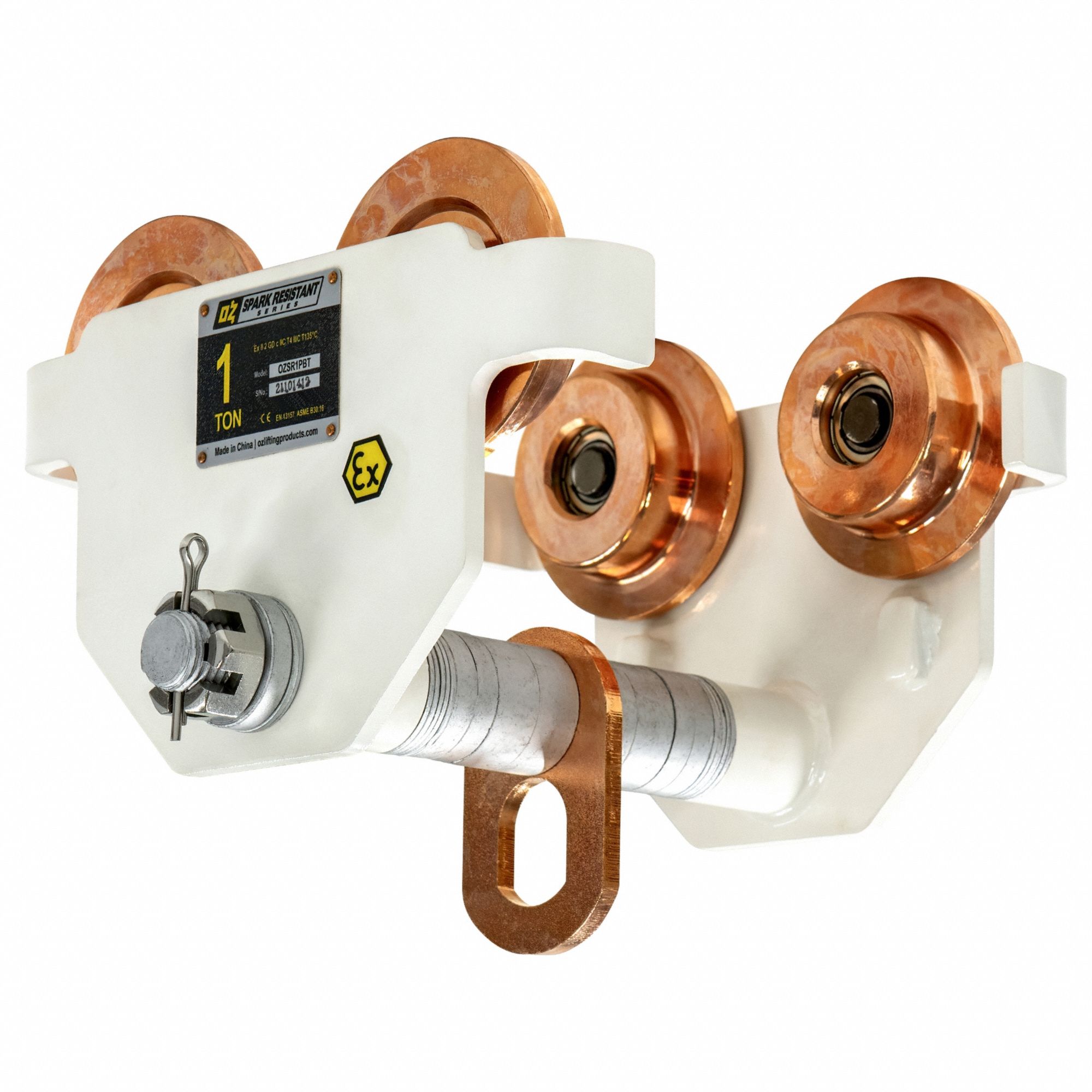 OZ LIFTING PRODUCTS, Push, 2,000 lb Max Hoist Load Capacity, Push Beam Trolley 807EW5OZSR1PBT