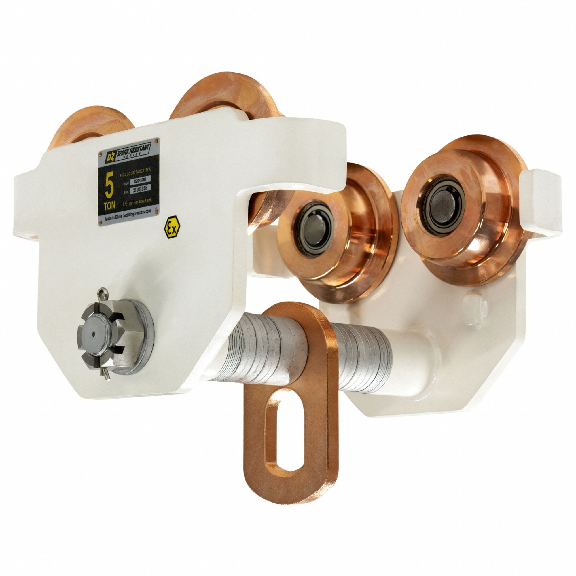 OZ LIFTING PRODUCTS, Push, 10,000 lb Max Hoist Load Capacity, Push Beam Trolley 807EW8