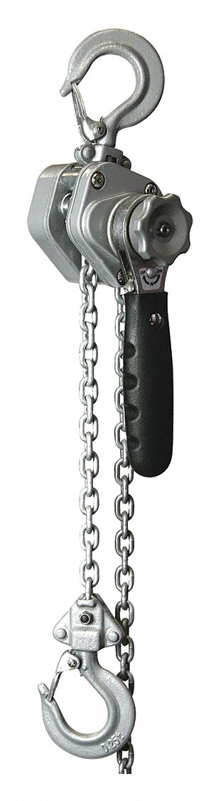 LEVER CHAIN HOIST W CARRY CASE, CAP 500 LB, HOIST LIFT 10 FT, CHAIN 10 FT L, ZINC-PLATED